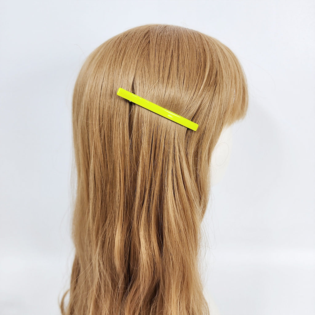 Pure Color Simple Line Hair Barrette (3.3 Inch) / Luxurious French Hair Pin / Automatic Hair Clip