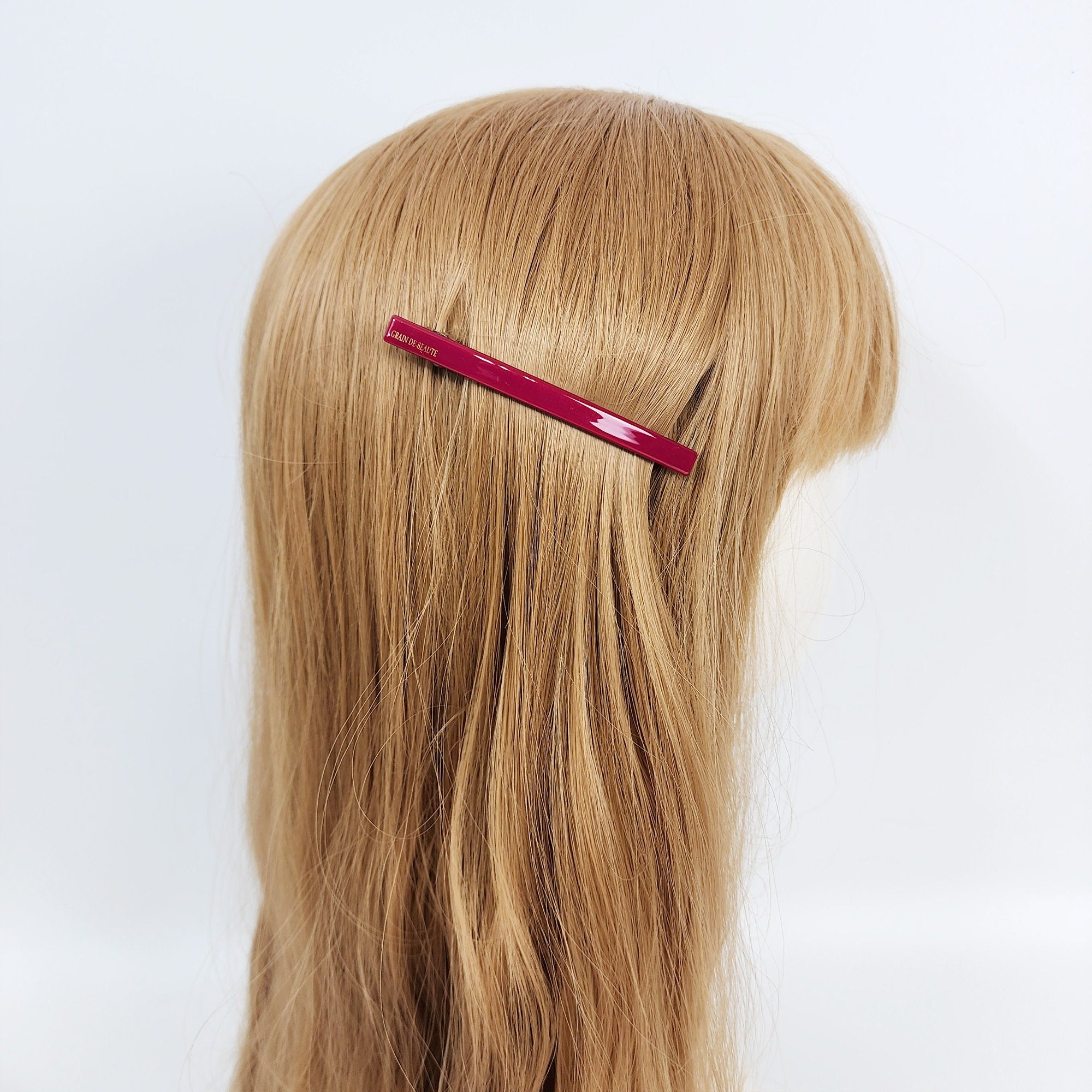 Pure Color Simple Line Hair Barrette (3.3 Inch) / Luxurious French Hair Pin / Automatic Hair Clip