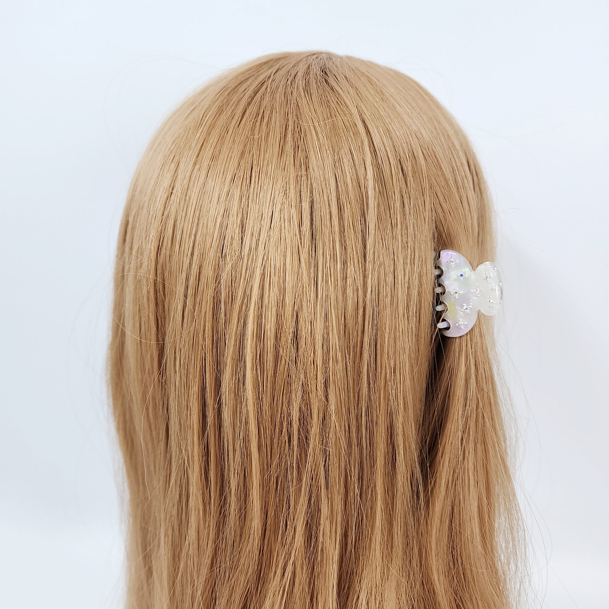 Pure Color Half Moon Baby Size Mini Hair Claw Clip with Cubic (1.4 Inch) / Cute Tortoise Shell French Hair Pin / Small Hair Clips