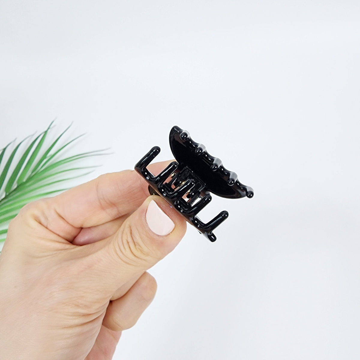 Pure Color Half Moon Baby Size Mini Hair Claw Clip with Cubic (1.4 Inch) / Cute Tortoise Shell French Hair Pin / Small Hair Clips