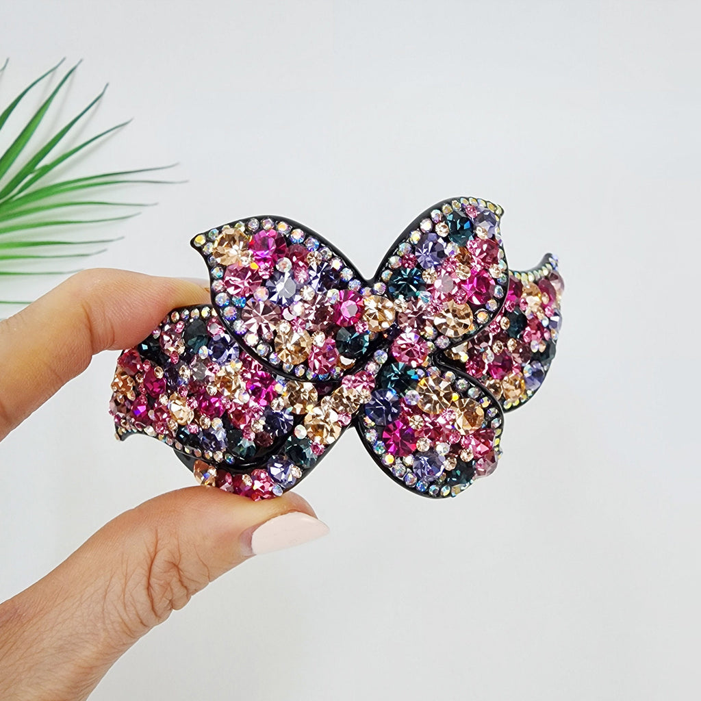 Gorgeous Big Crystal Hair Barrette (4.1 Inch) / Luxurious French Hair Pin / Automatic Hair Clip