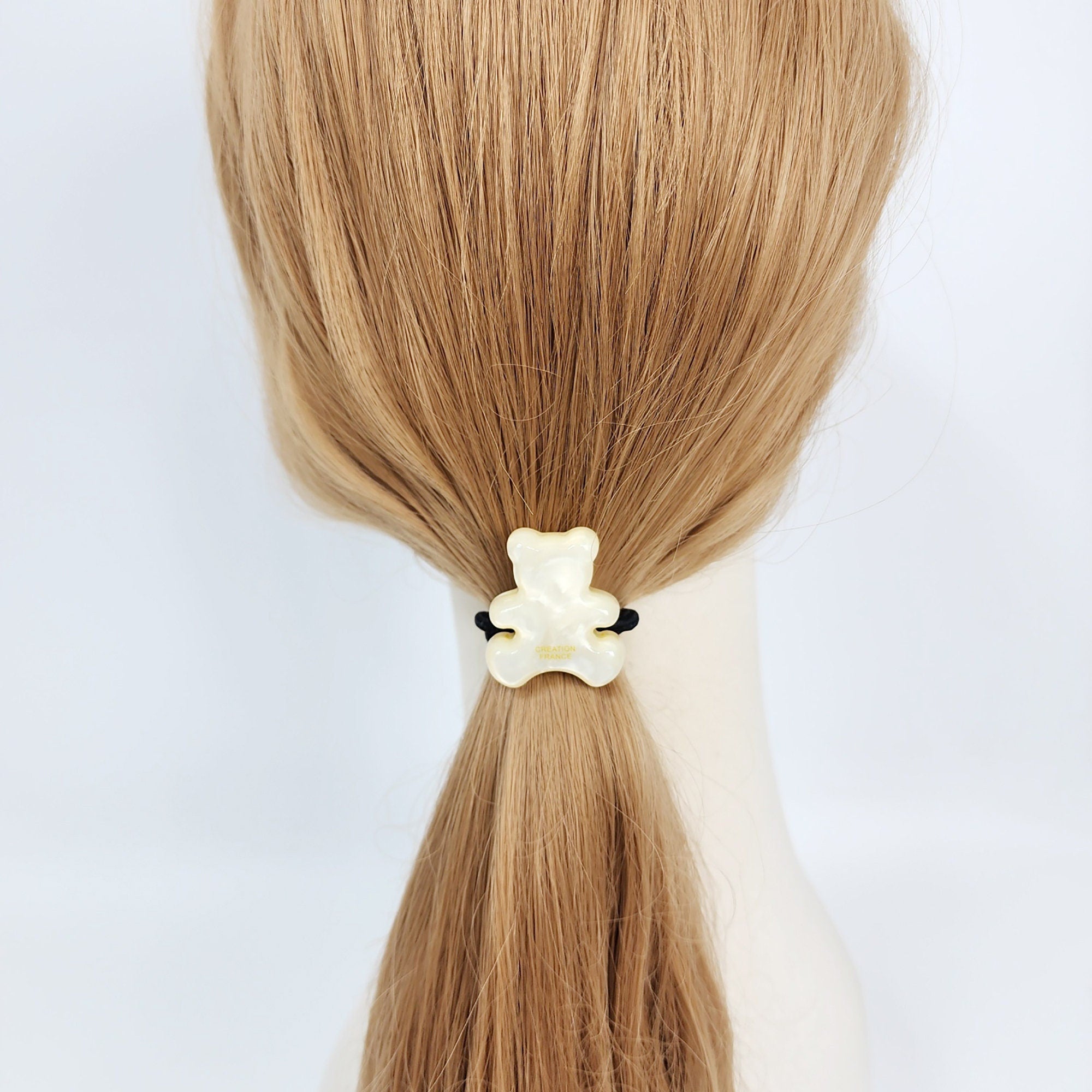 Ice Teddy Bear Hair Tie / Simple Cute Ponytail Holder / Hair Accessory for Woman