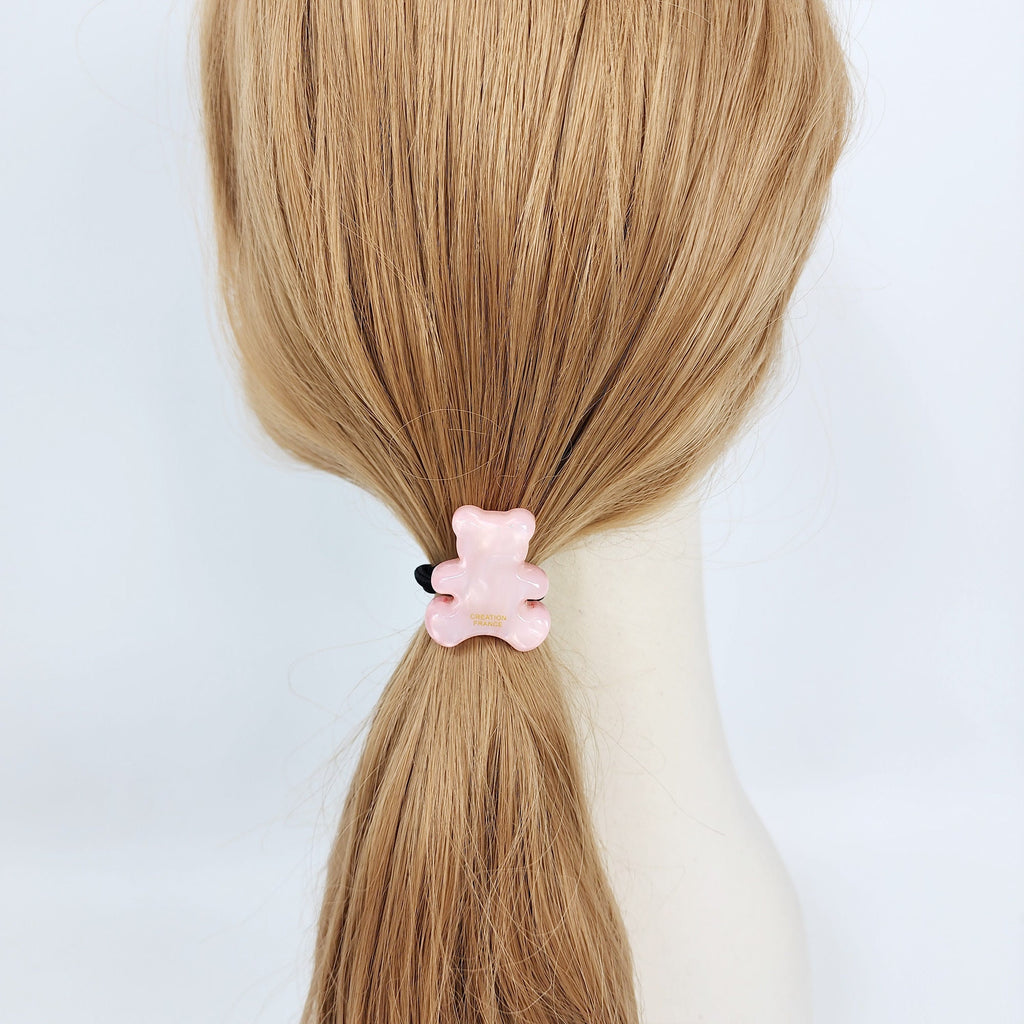 Ice Teddy Bear Hair Tie / Simple Cute Ponytail Holder / Hair Accessory for Woman