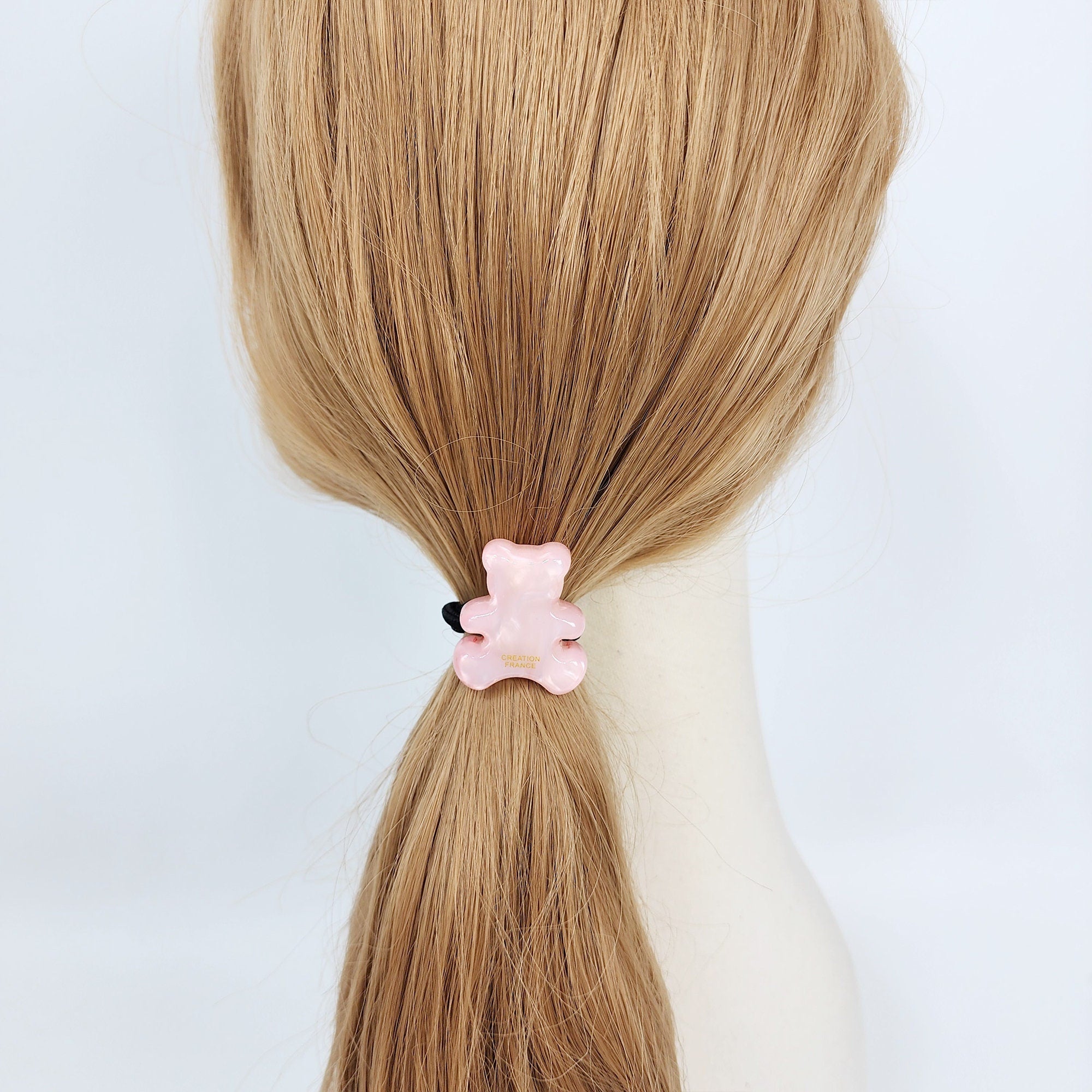 Ice Teddy Bear Hair Tie / Simple Cute Ponytail Holder / Hair Accessory for Woman