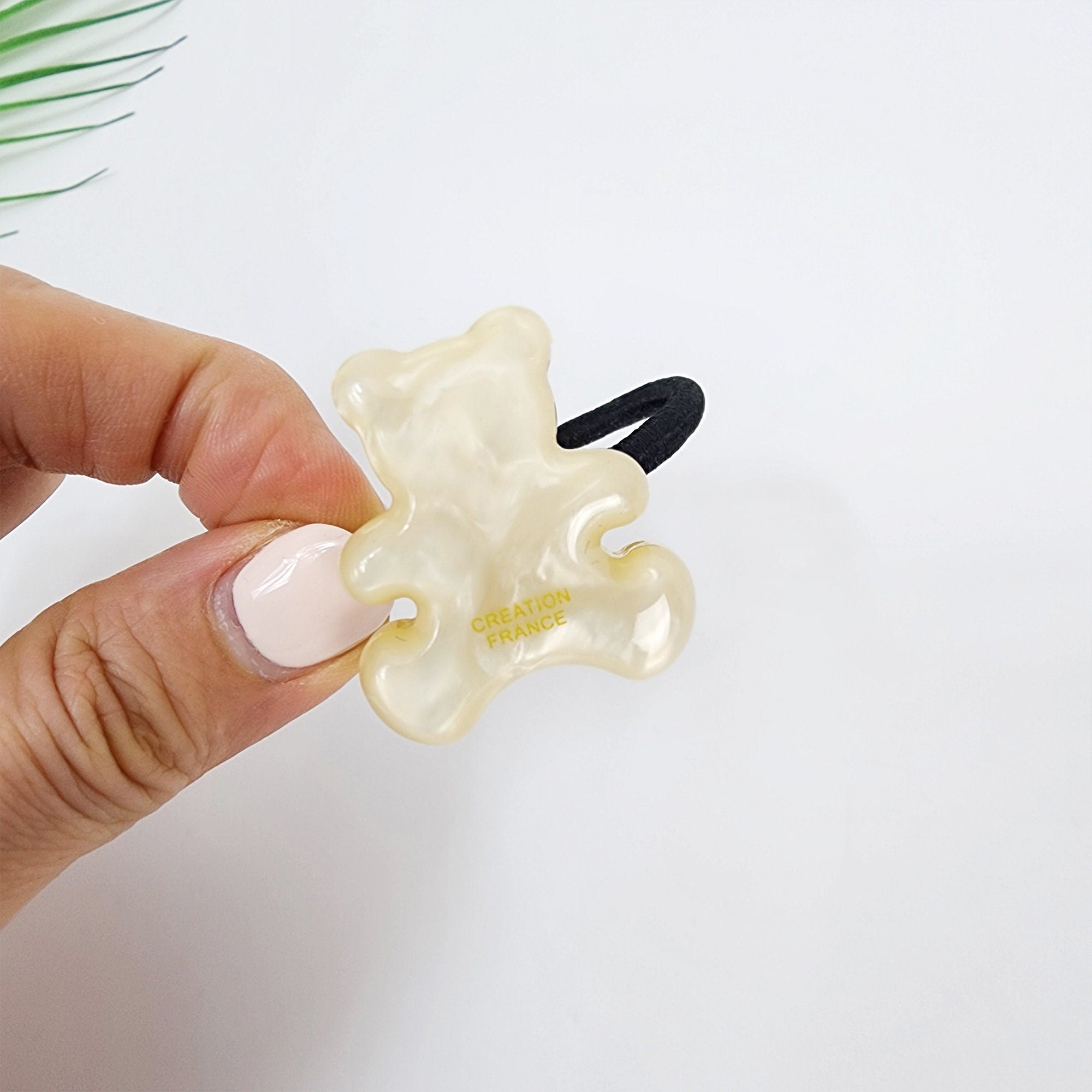 Ice Teddy Bear Hair Tie / Simple Cute Ponytail Holder / Hair Accessory for Woman