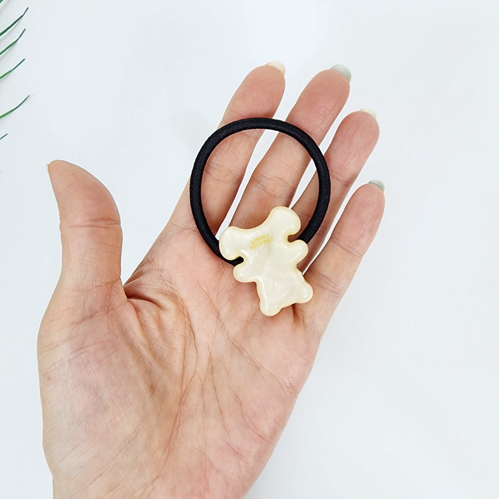 Ice Teddy Bear Hair Tie / Simple Cute Ponytail Holder / Hair Accessory for Woman
