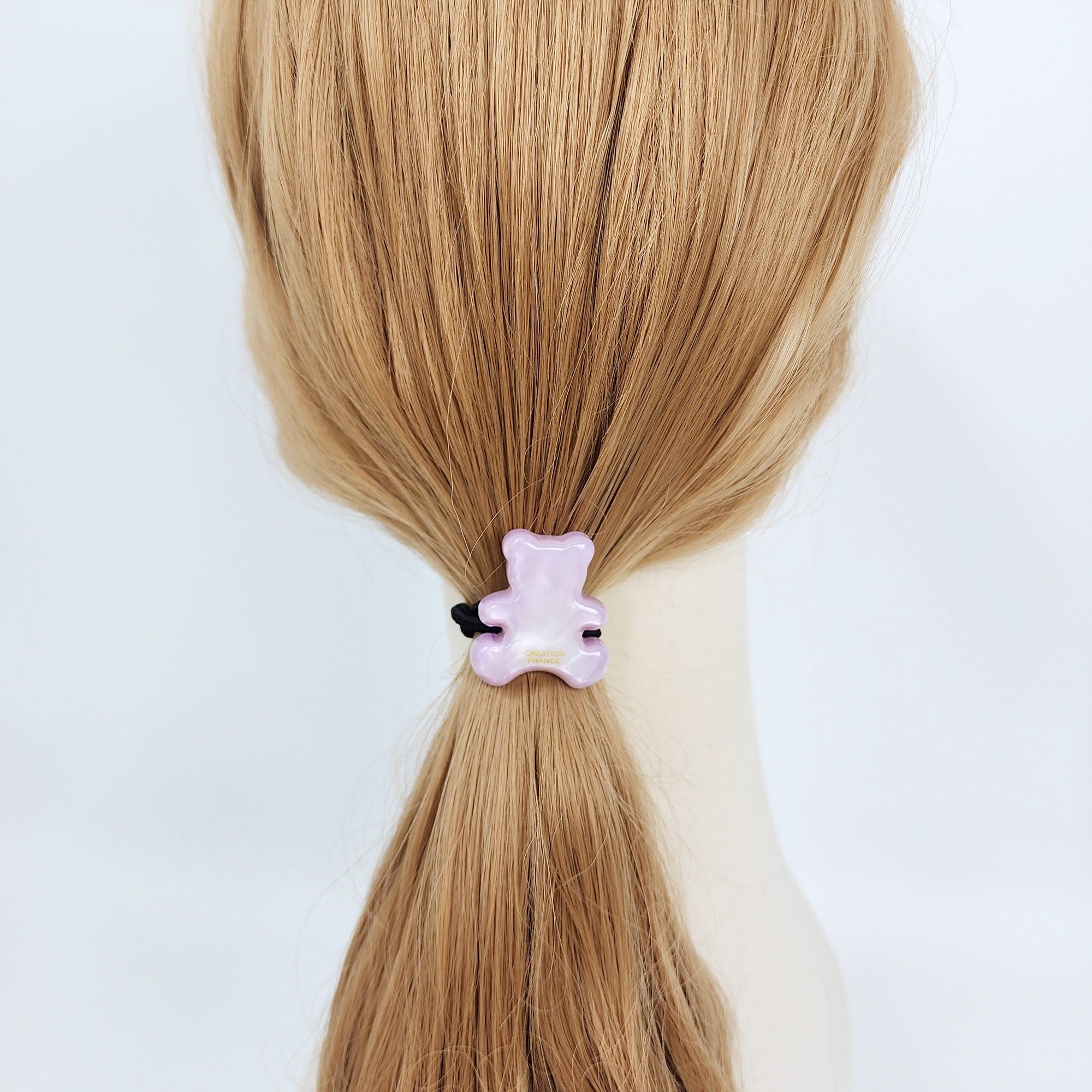 Ice Teddy Bear Hair Tie / Simple Cute Ponytail Holder / Hair Accessory for Woman