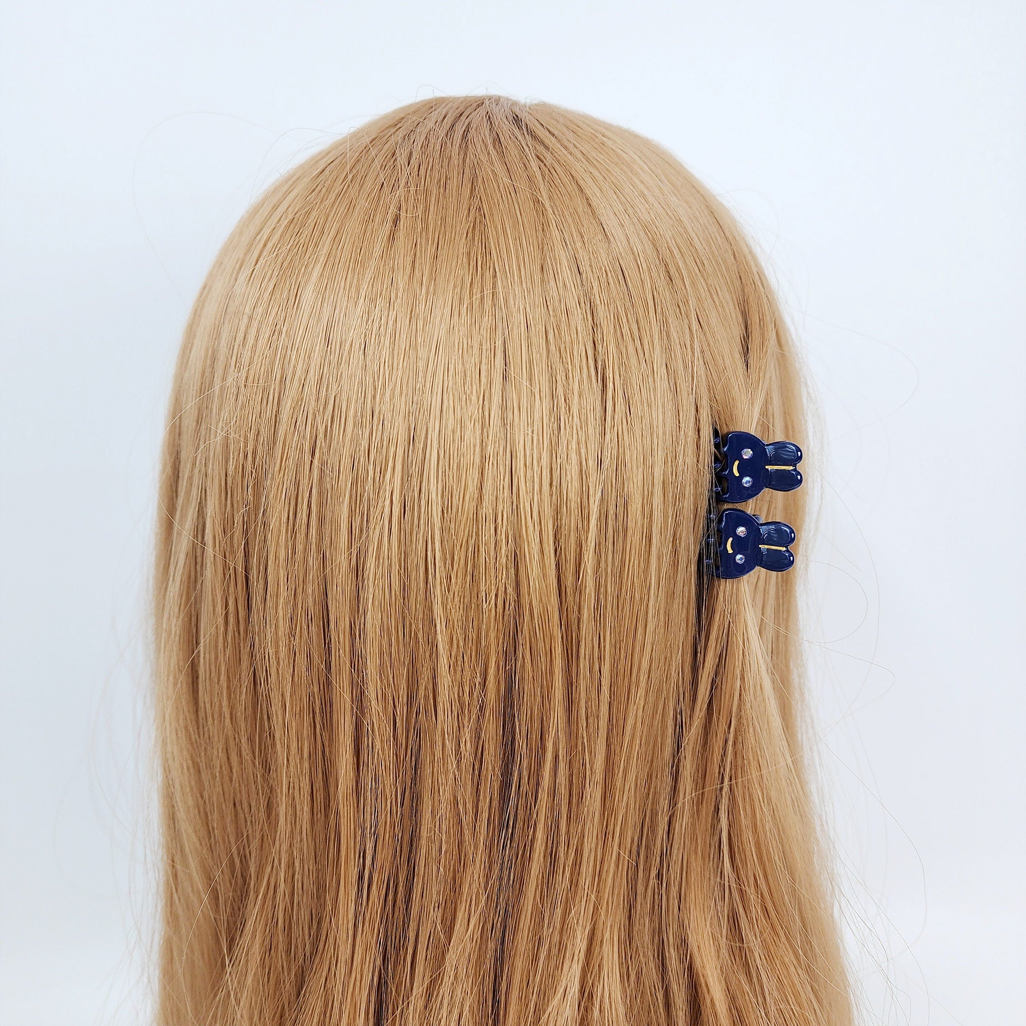 Cute Rabbit Mini Hair Claw Clip with Cubic (2 pieces in 1 set) / Cute Tortoise Shell French Hair Pin / Small Hair Clips