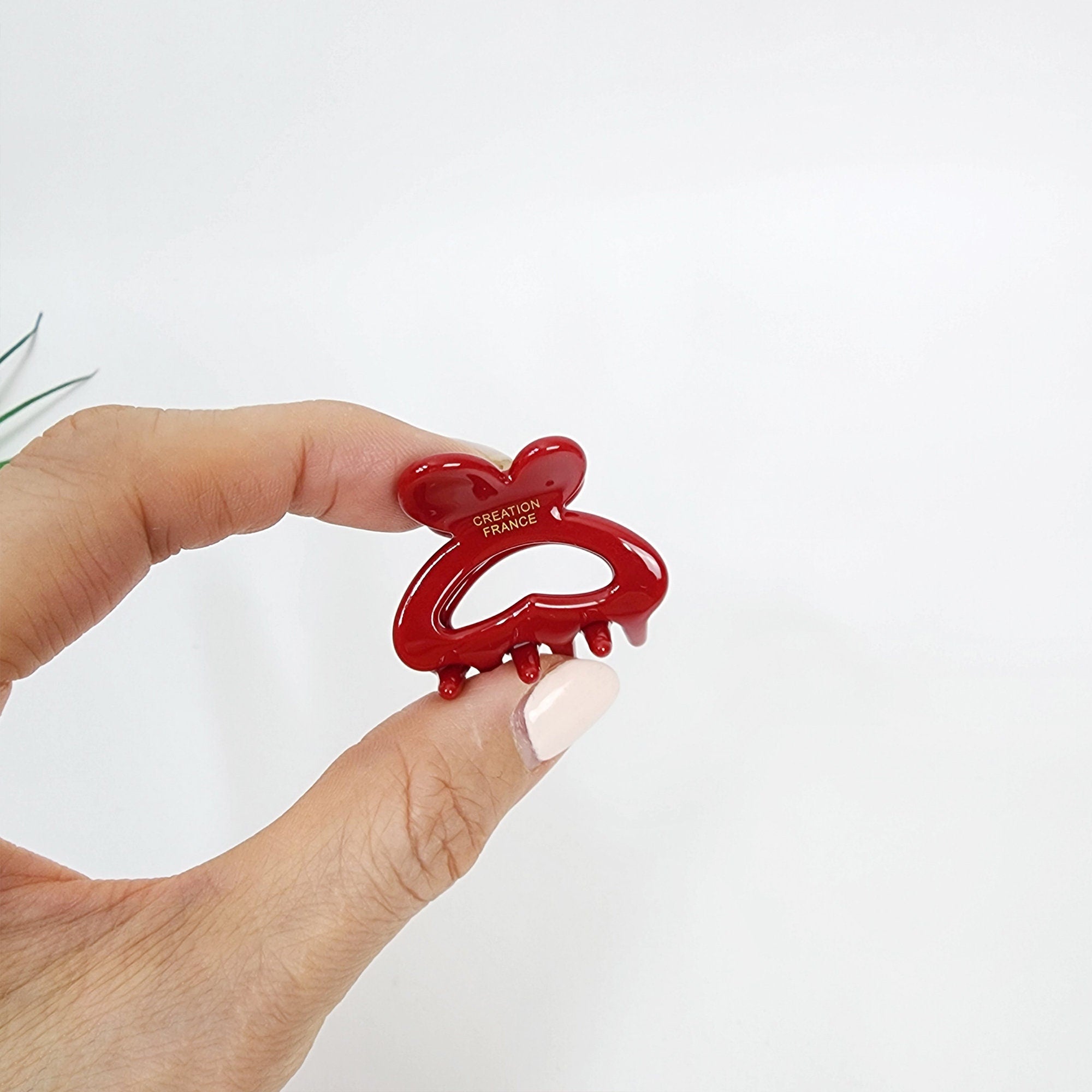 Heart Mini Butterfly Hair Claw Clip (1.4 Inch) / Cute Tortoise Shell French Hair Pin / Small Hair Clips