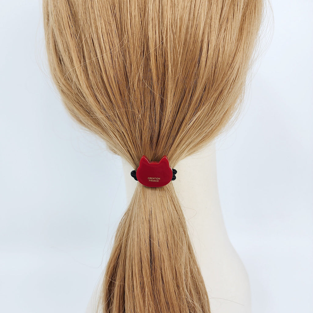 Cute Mini Cat Small Hair Tie / Simple Cute Ponytail Holder / Hair Accessory for Woman / French Hair Tie