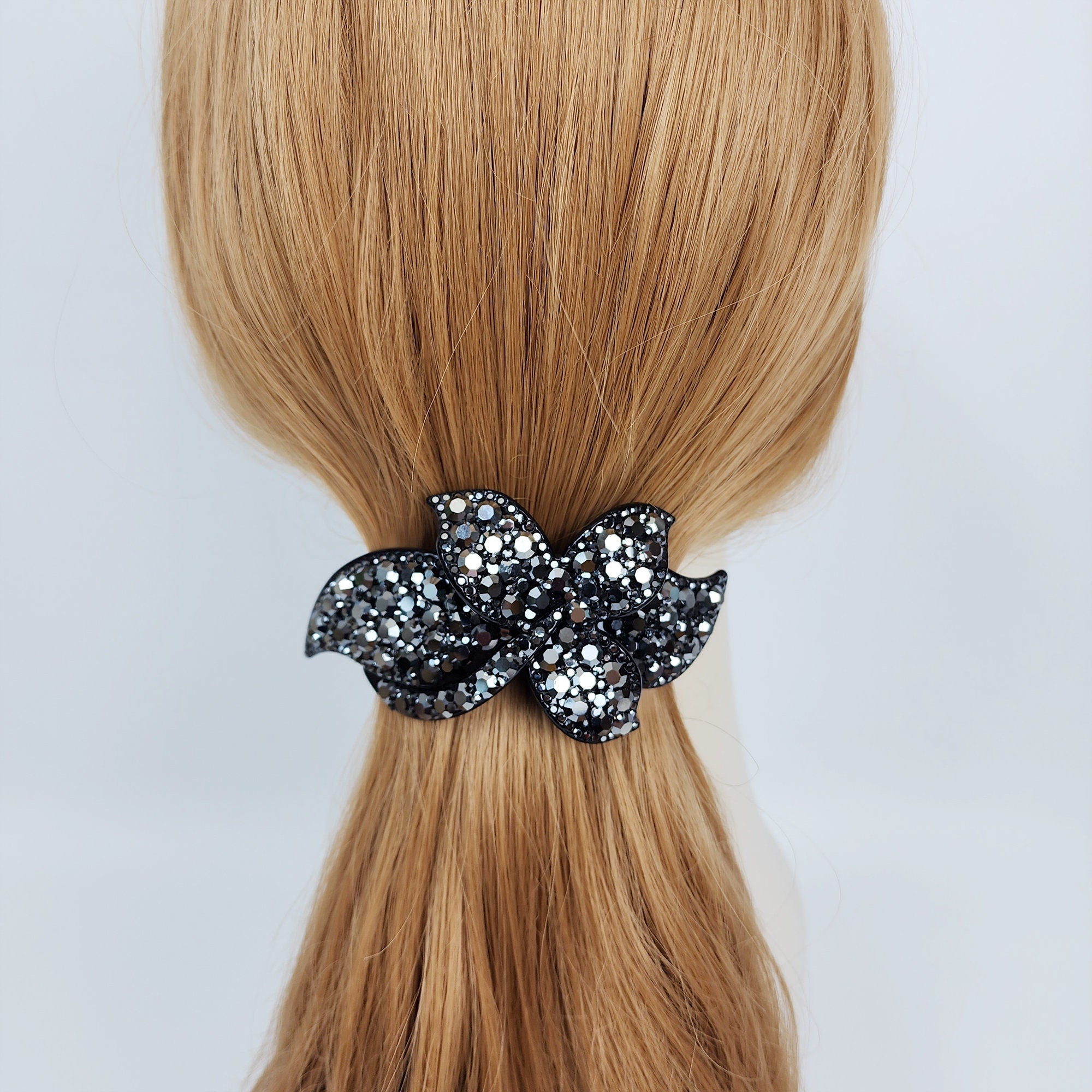 Gorgeous Big Crystal Hair Barrette (4.1 Inch) / Luxurious French Hair Pin / Automatic Hair Clip