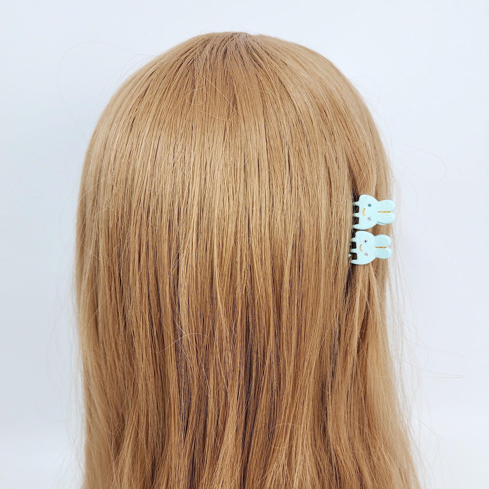 Cute Rabbit Mini Hair Claw Clip with Cubic (2 pieces in 1 set) / Cute Tortoise Shell French Hair Pin / Small Hair Clips