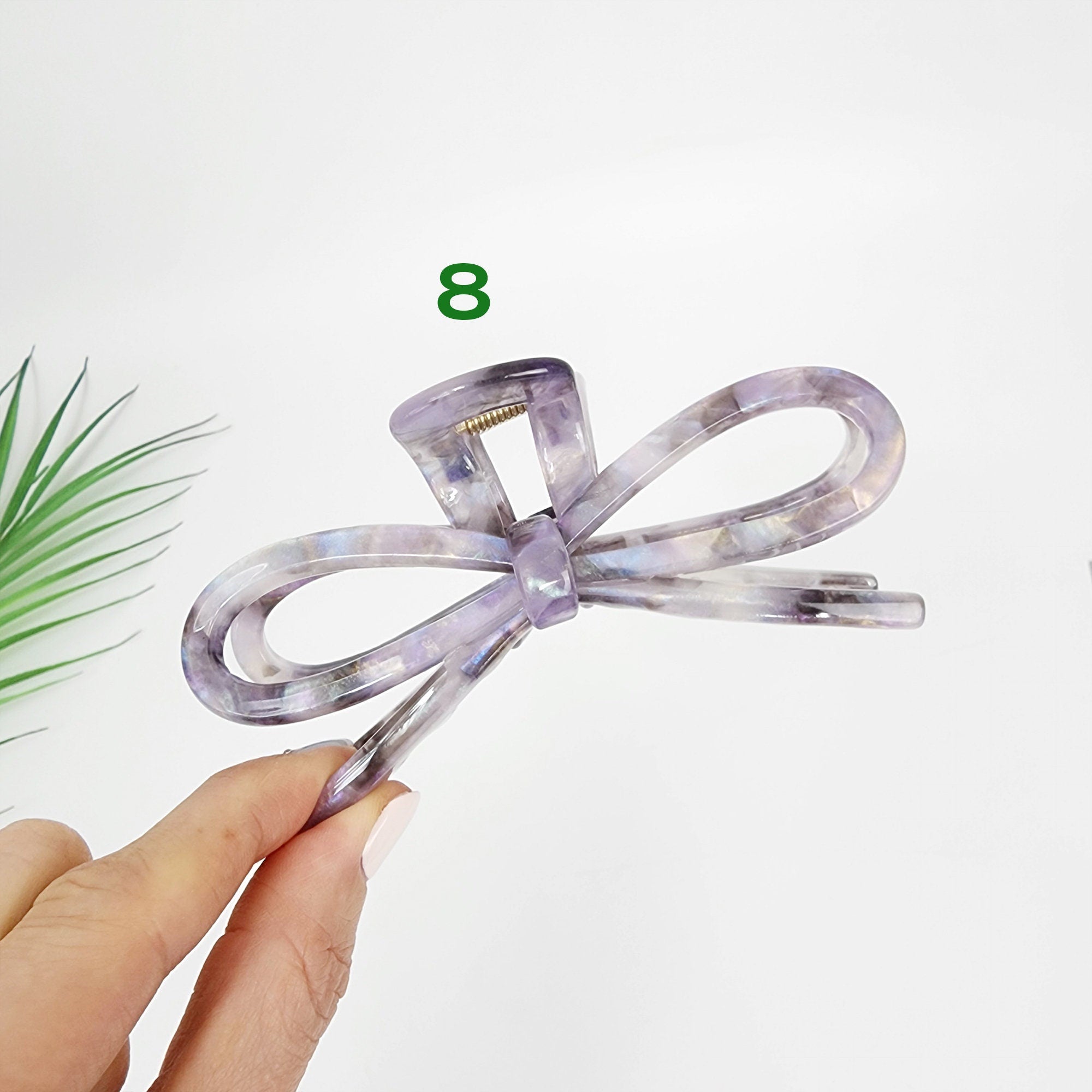 Tortoise Shell Gift Ribbon Large Hair Claw Clip (4.7 Inch) / Leopard French Hair Pin / Hair Barrette for Woman / Korean Fashion