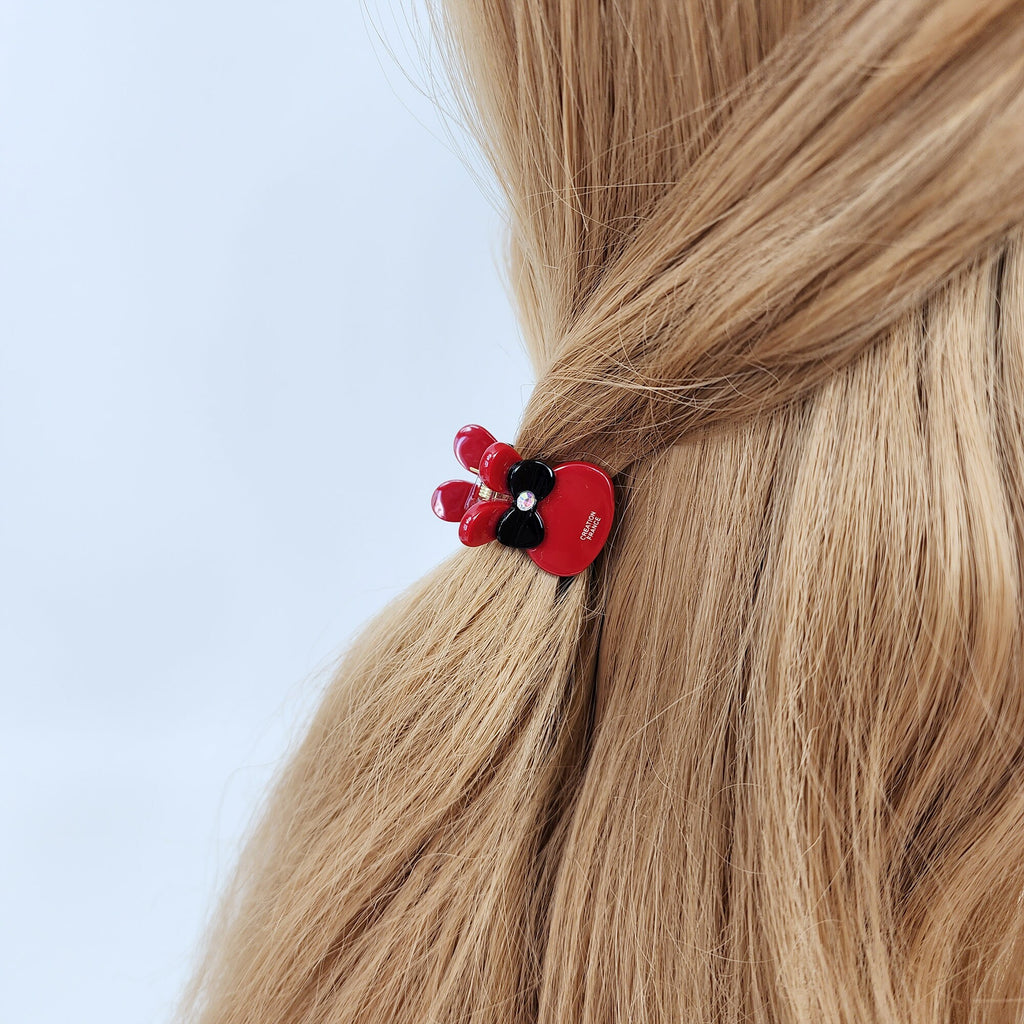 Cute Bunny Mini Hair Claw Clip with Cubic (0.9 Inch) / Cute Tortoise Shell French Hair Pin / Small Hair Clips