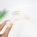 Elegance White Blossom Pearl Large Hair Claw Clip (4.3 Inch) / Jumbo Acrylic Hair Pin / Hair Accessory for Woman
