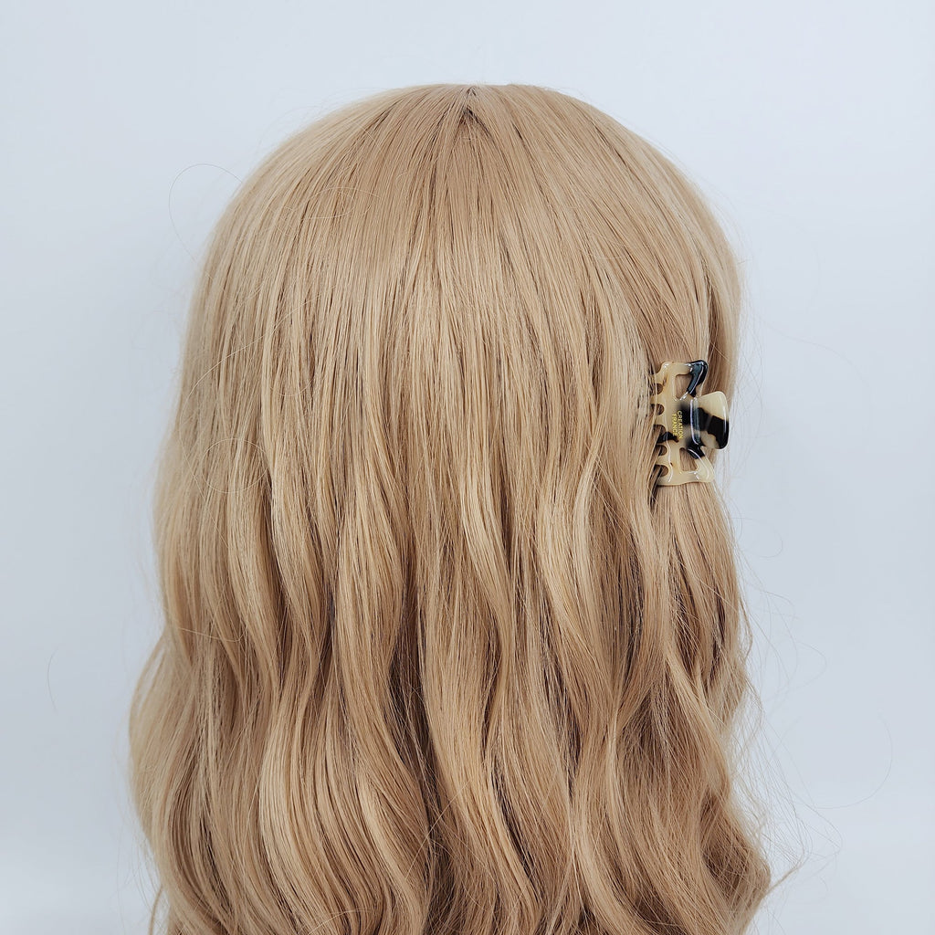 Pure Color Carina Mini Hair Claw Clip (1.6 Inch) / Cute Tortoise Shell French Hair Pin / Small Hair Clips