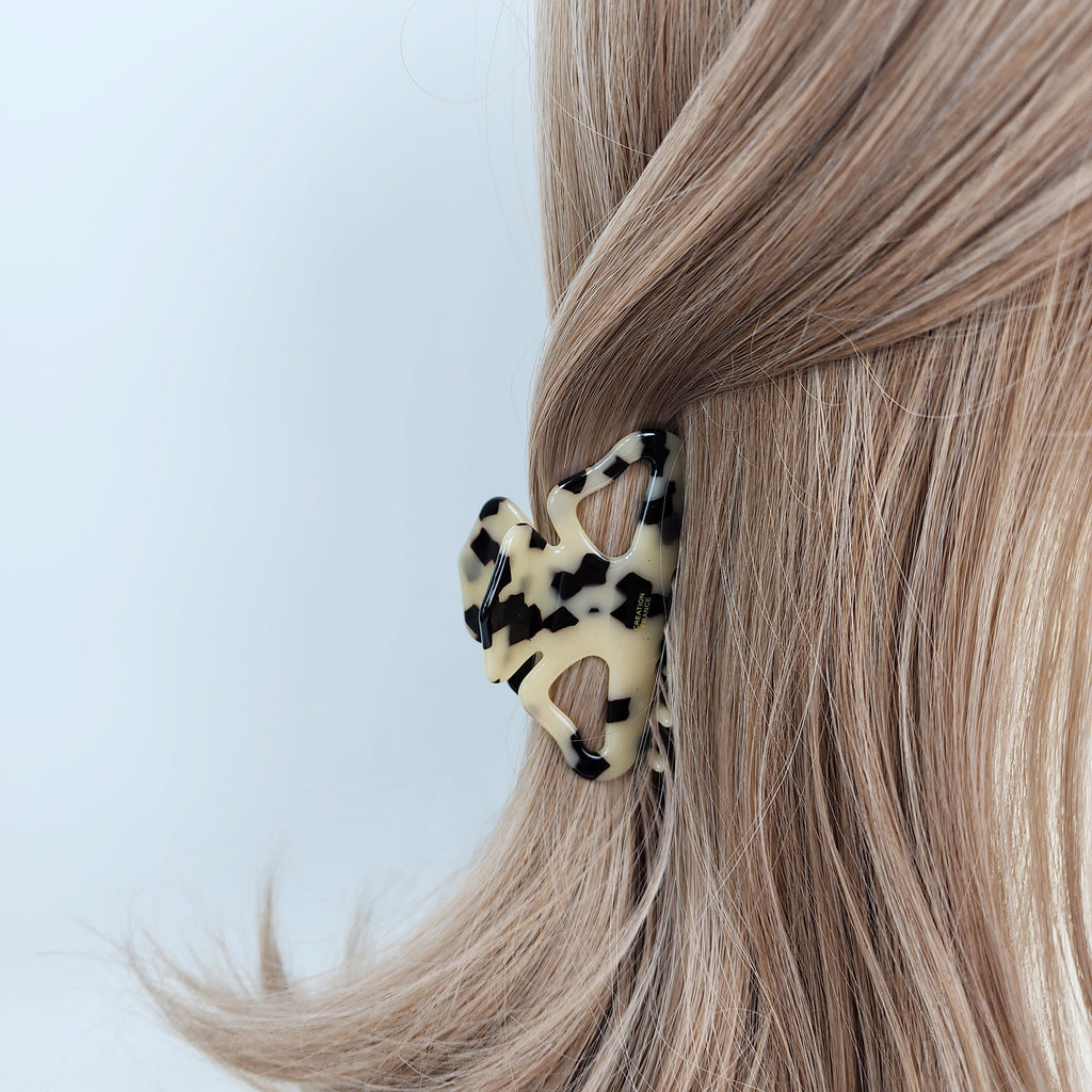 Leopard Pure Color Medium Hair Claw Clip (3.1 Inch) / Tortoise Shell French Hair Pin / Hair Barrette for Woman