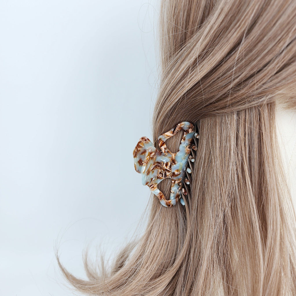 Leopard Pure Color Medium Hair Claw Clip (3.1 Inch) / Tortoise Shell French Hair Pin / Hair Barrette for Woman