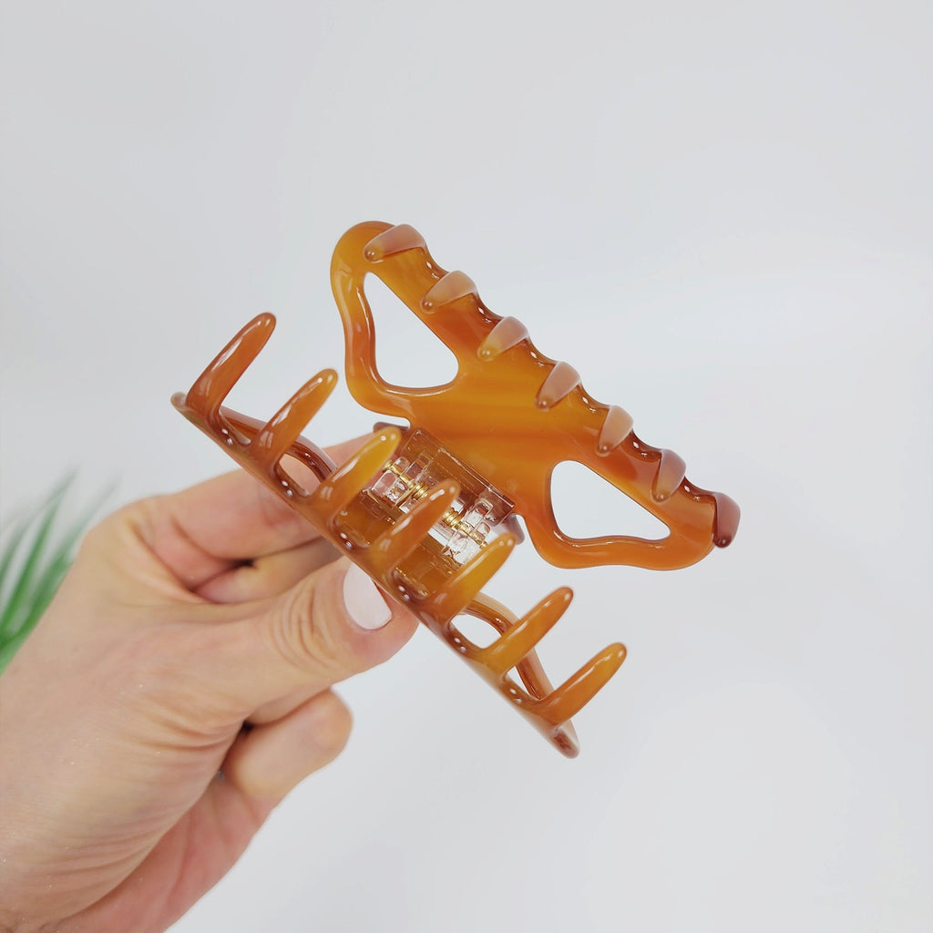 Leopard Pure Color Medium Hair Claw Clip (3.1 Inch) / Tortoise Shell French Hair Pin / Hair Barrette for Woman