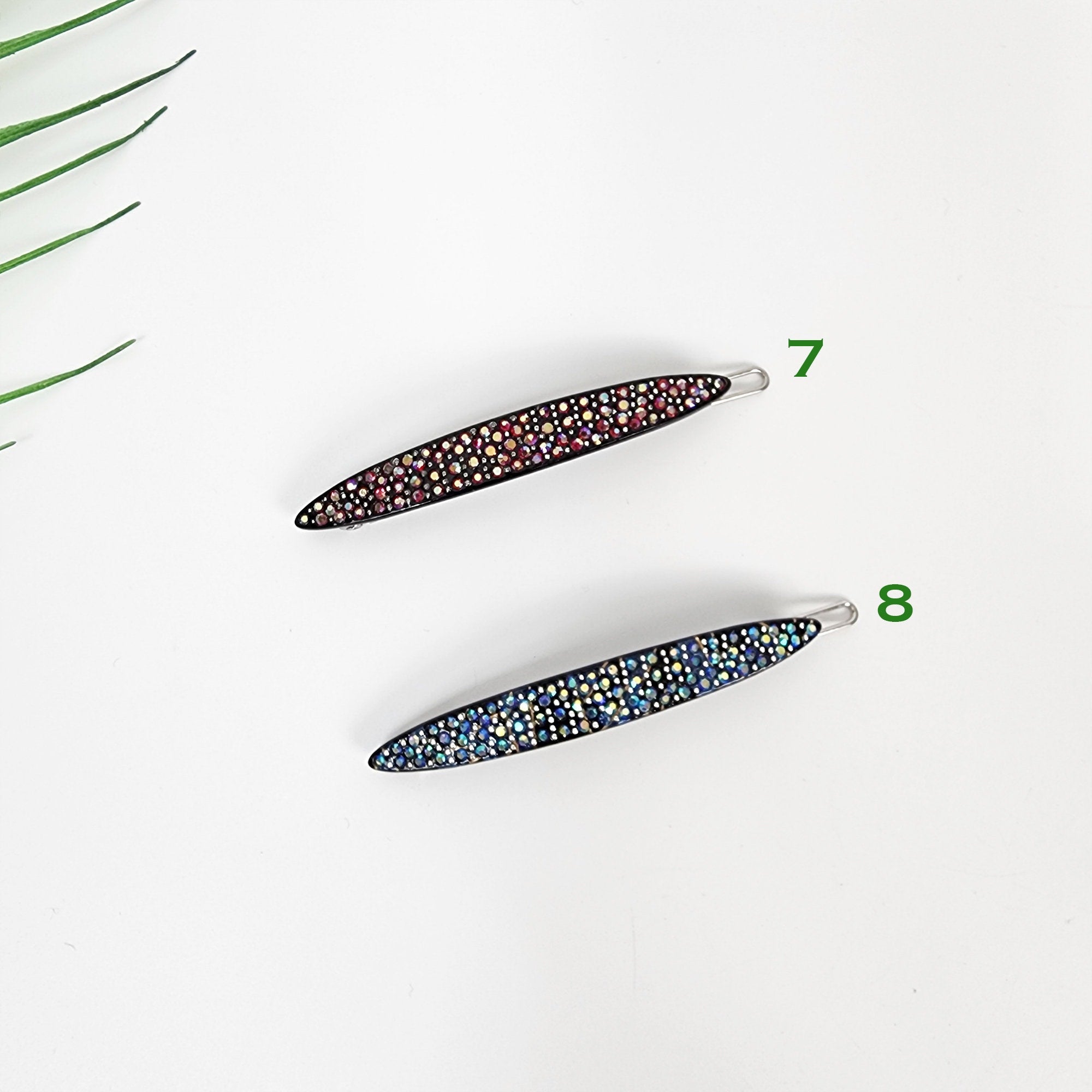 Tortoise Shell Black Oval Long Bobby Pin with Cubic (3.0 Inch) / Vintage French Hair Pin / Hair Accessory for Woman / Bow Barrette