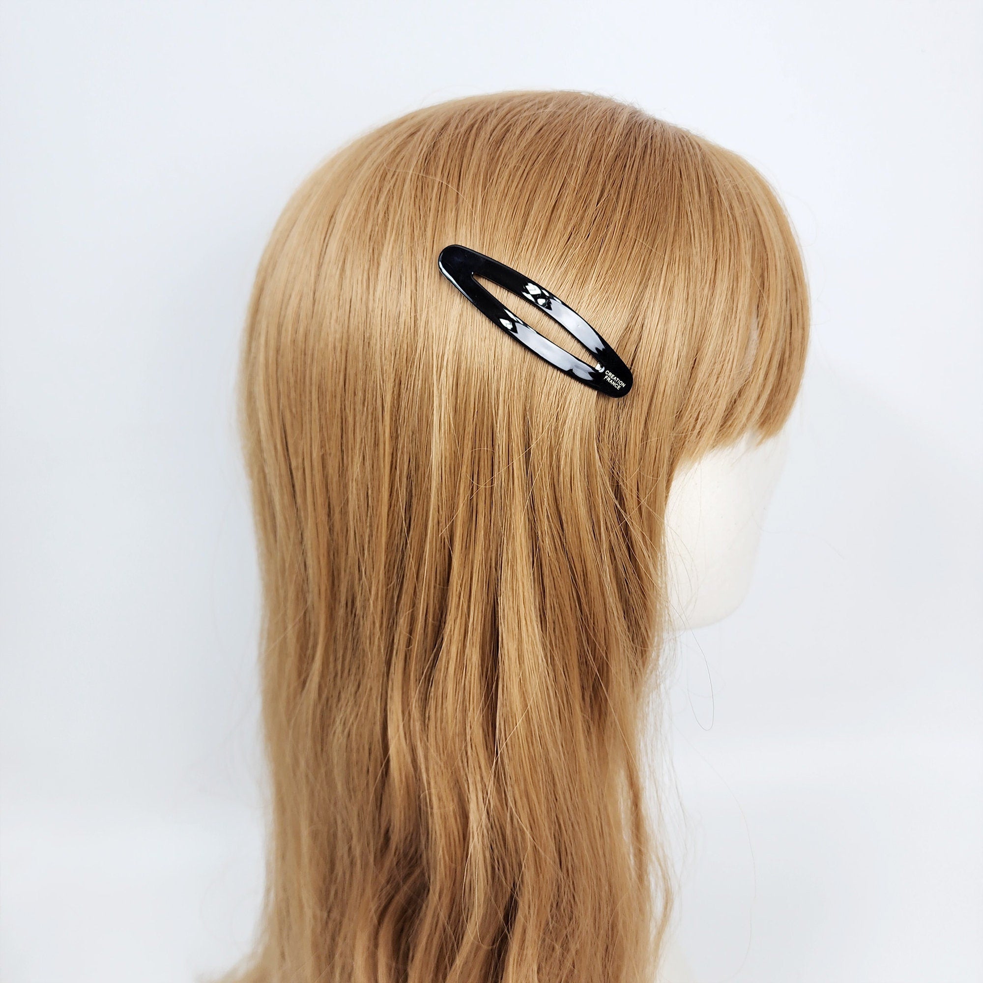 Pure Color Slim Long Oval Snap Clip (2.8 Inch) / Cute Hairgrip Barrette / Hair Accessory for Woman / Tic Tac Hair Clip Pin