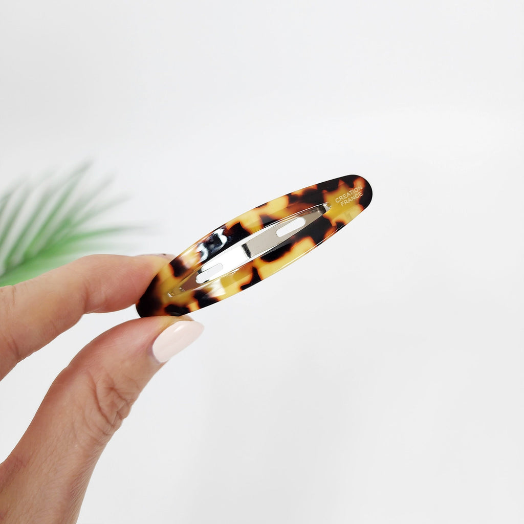Pure Color Slim Long Oval Snap Clip (2.8 Inch) / Cute Hairgrip Barrette / Hair Accessory for Woman / Tic Tac Hair Clip Pin