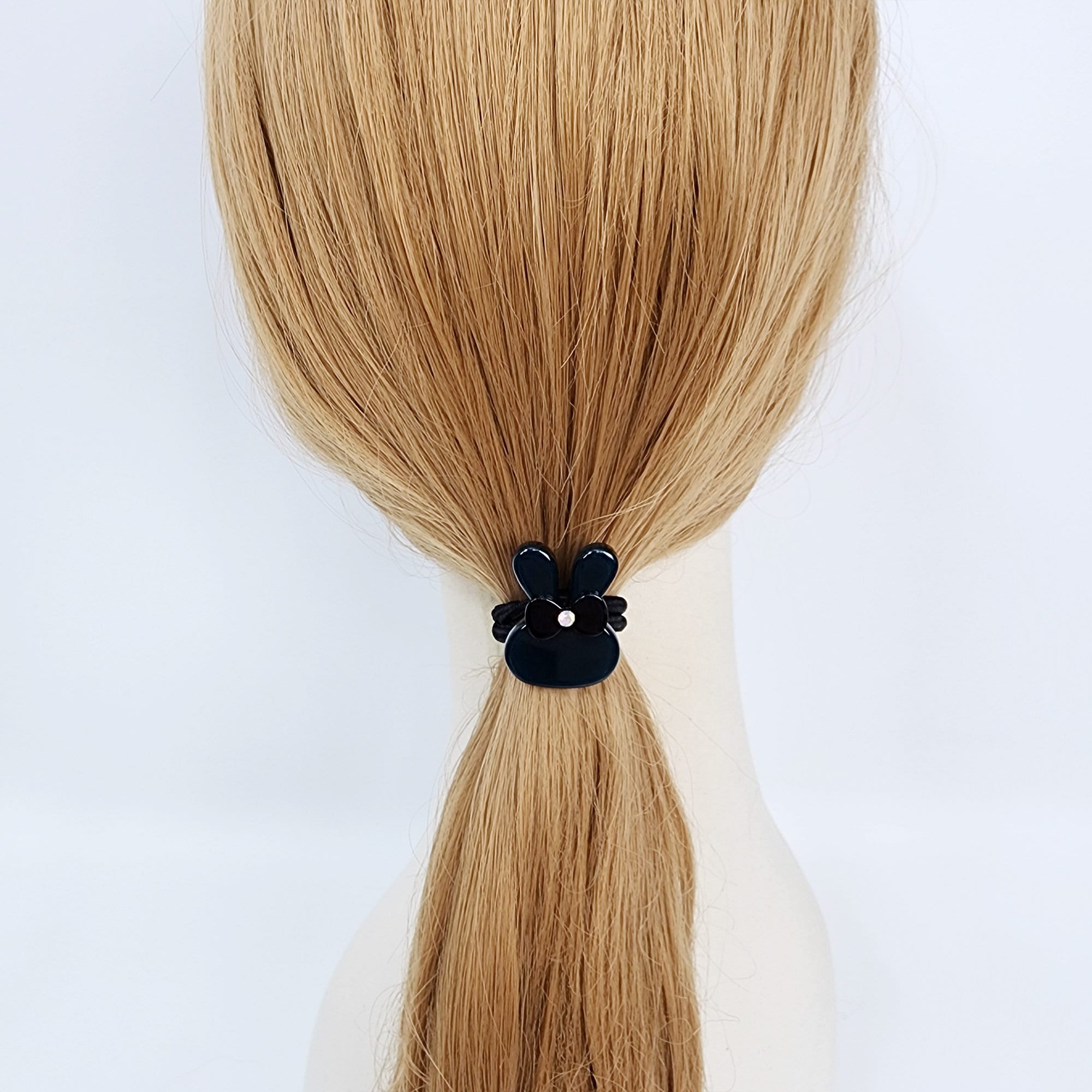 Cute Bunny Small Hair Tie with Cubic / Simple Tortoise Shell Ponytail Holder / Hair Accessory for Woman / French Hair Tie