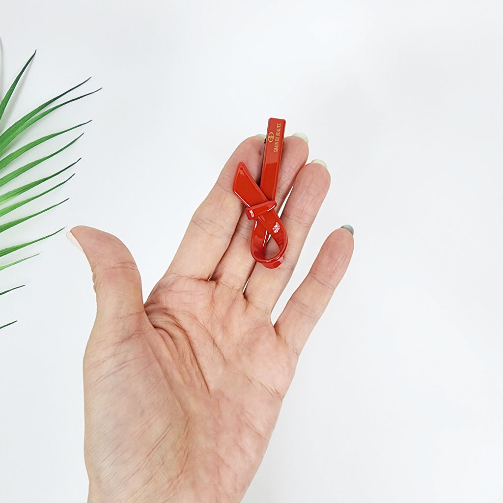 Scarf Ribbon Mini Hair Claw Clip (2.4 Inch) / Cute French Hair Pin / Alligator Hair Clip for Woman / French Barrette for Girls