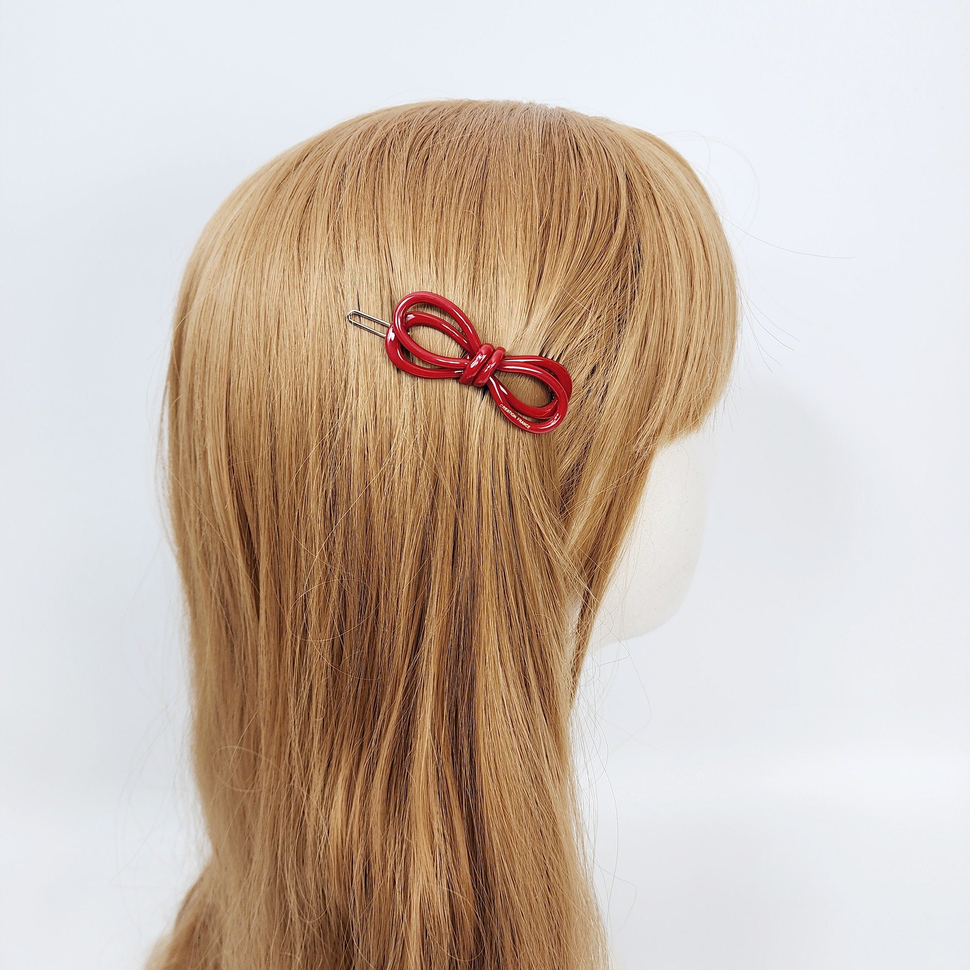 Pure Color Twin Ribbon Bobby Pin (2.2 Inch) / Tortoise Shell French Hair Pin Clip / Hair Accessory for Woman / Bow Barrette