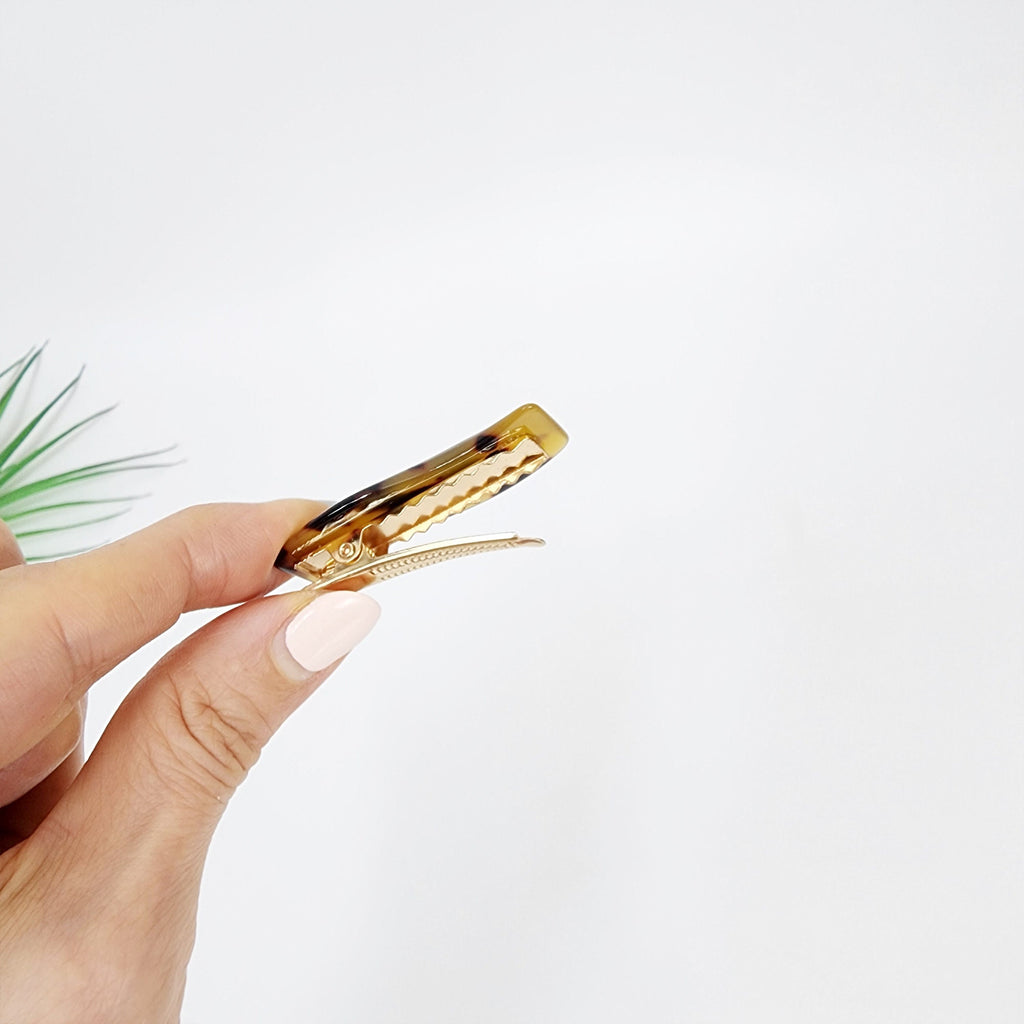 Tortoise Shell Wavy Hair Claw Clip (1.9 Inch) / Cute French Hair Pin / Alligator Hair Clip for Woman / French Barrette for Girls