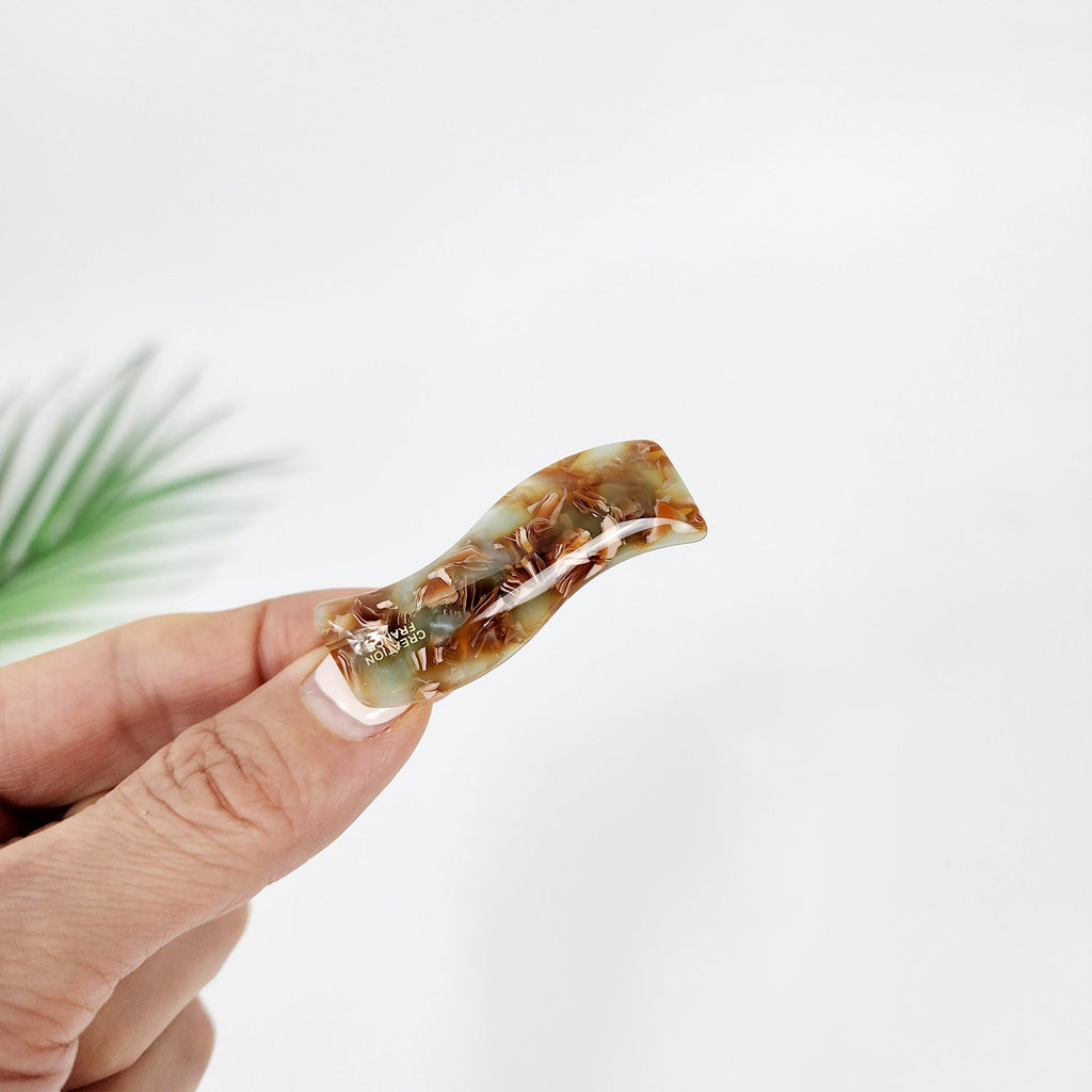 Tortoise Shell Wavy Hair Claw Clip (1.9 Inch) / Cute French Hair Pin / Alligator Hair Clip for Woman / French Barrette for Girls