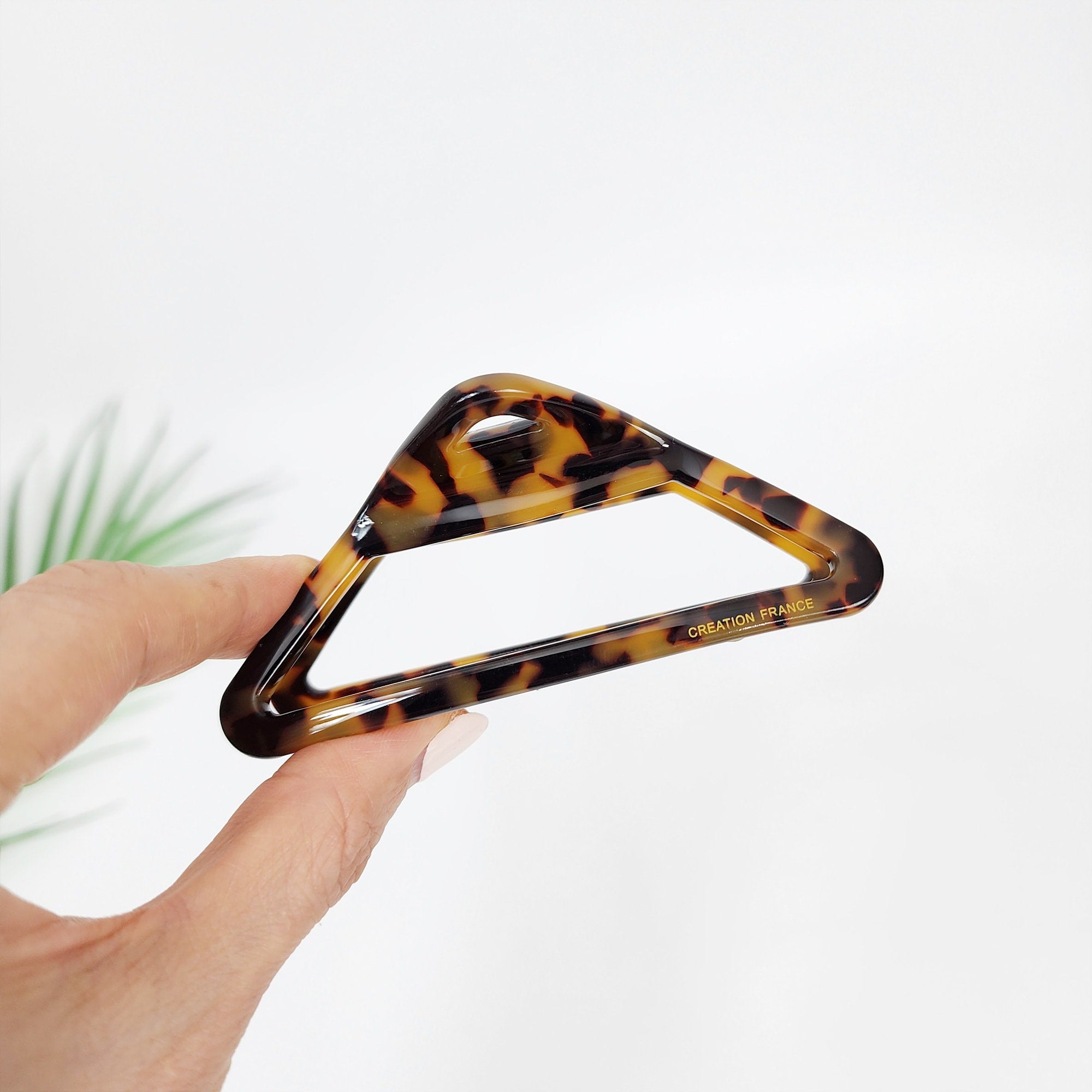 Triangle Frame Light Large Hair Claw Clip (4.0 Inch) / Luxurious French Hair Pin / Hair Barrette for Woman