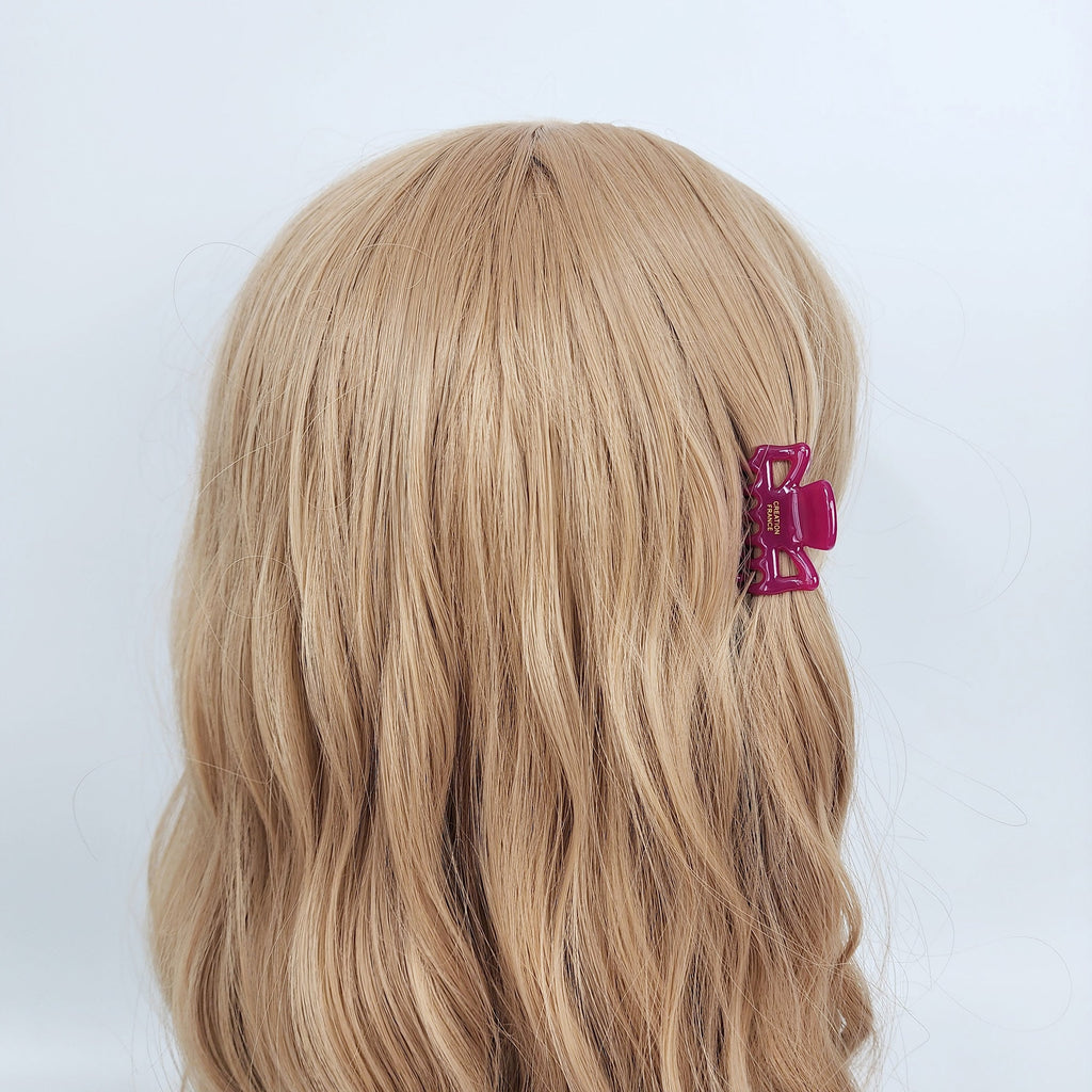 Pure Color Carina Mini Hair Claw Clip (1.6 Inch) / Cute Tortoise Shell French Hair Pin / Small Hair Clips