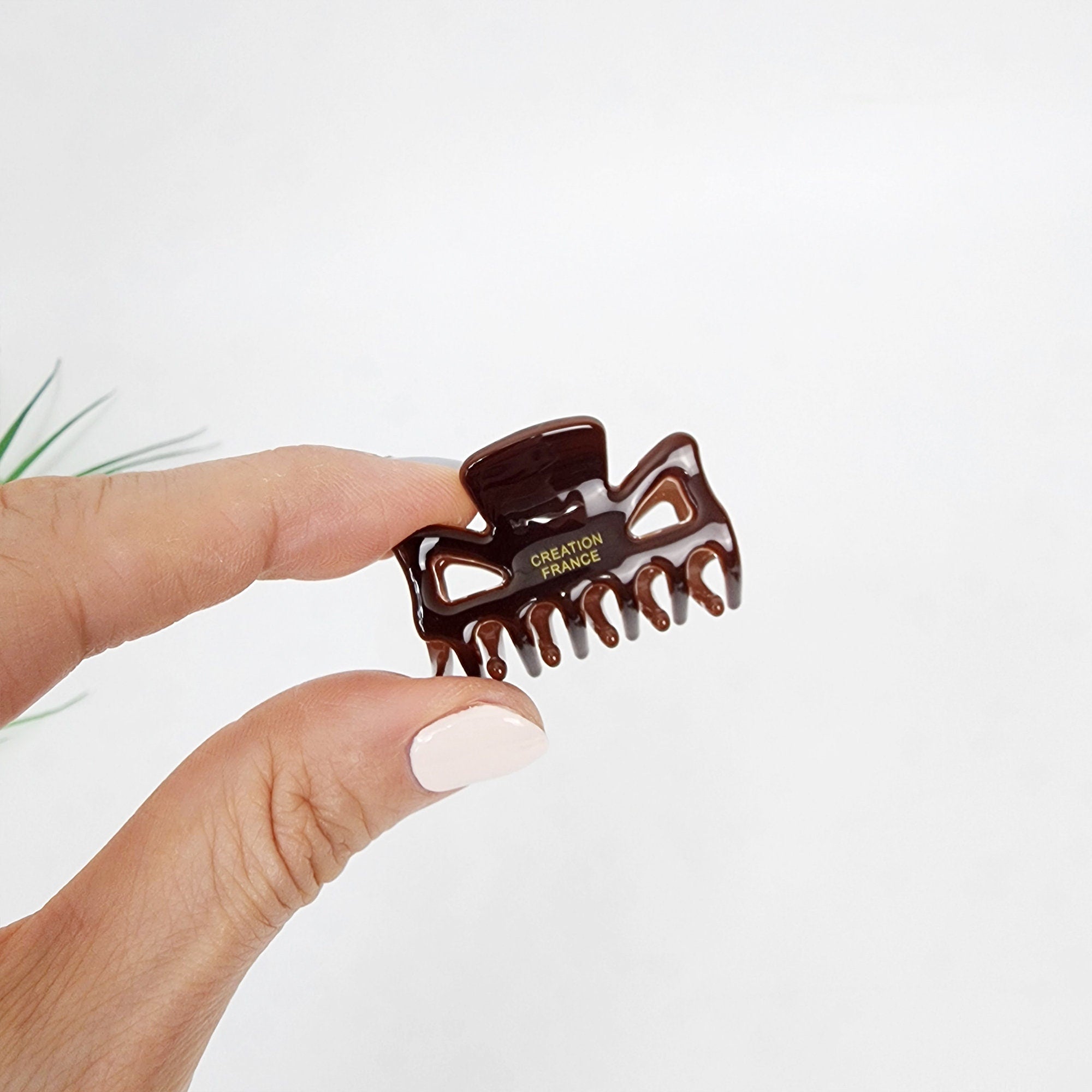 Pure Color Carina Mini Hair Claw Clip (1.6 Inch) / Cute Tortoise Shell French Hair Pin / Small Hair Clips
