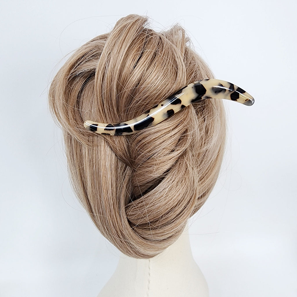 Leopard S-Line Long Hair Claw Clip / Cute French Hair Pin / Alligator Hair Clip for Woman / French Barrette for Girls