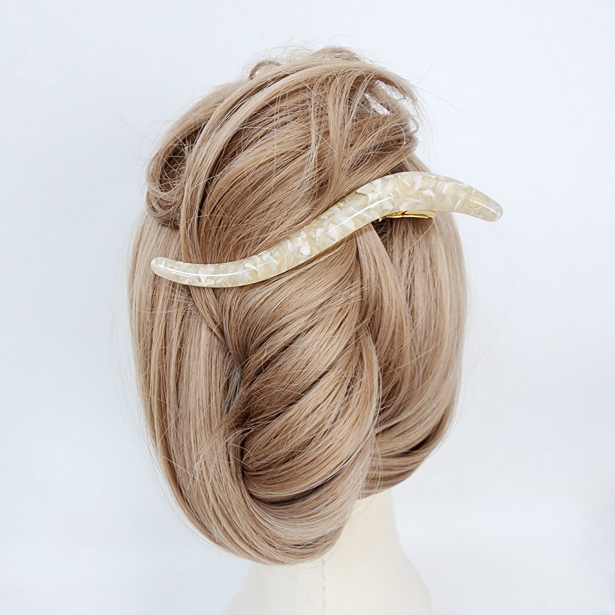 Leopard S-Line Long Hair Claw Clip / Cute French Hair Pin / Alligator Hair Clip for Woman / French Barrette for Girls