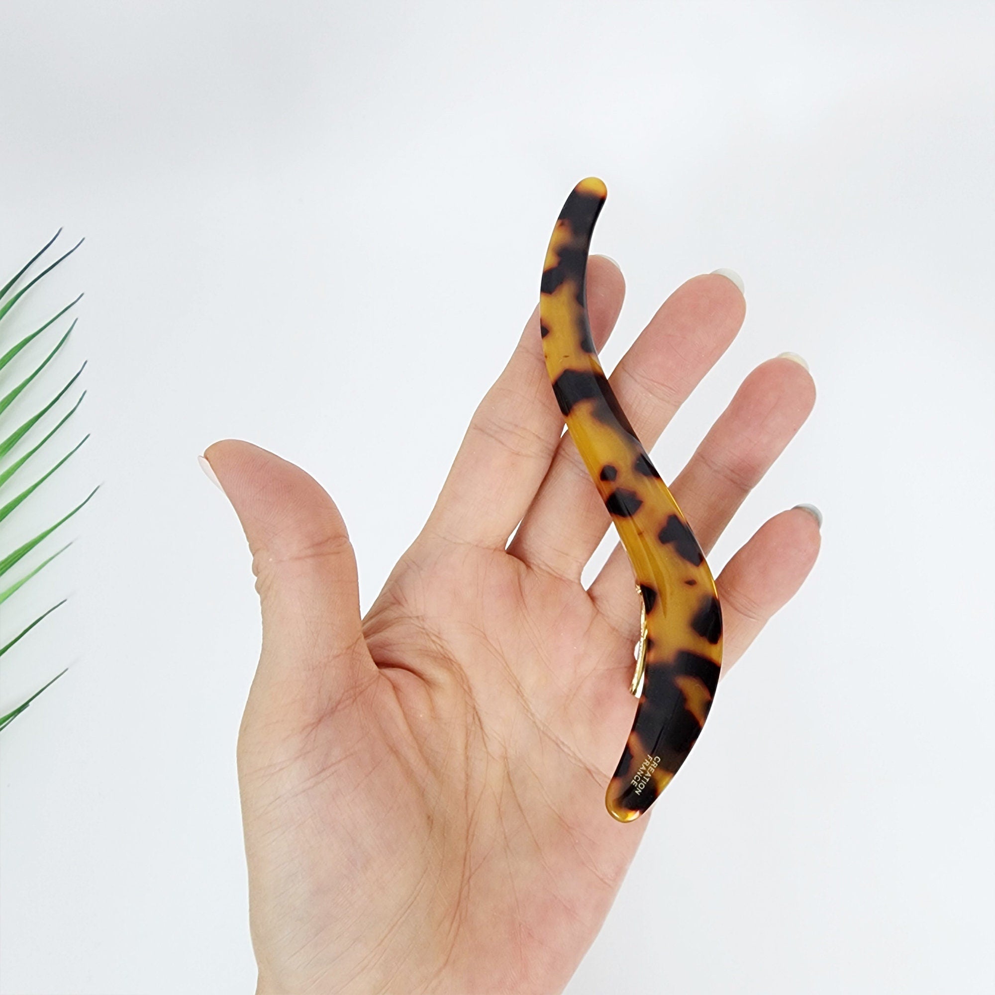 Leopard S-Line Long Hair Claw Clip / Cute French Hair Pin / Alligator Hair Clip for Woman / French Barrette for Girls