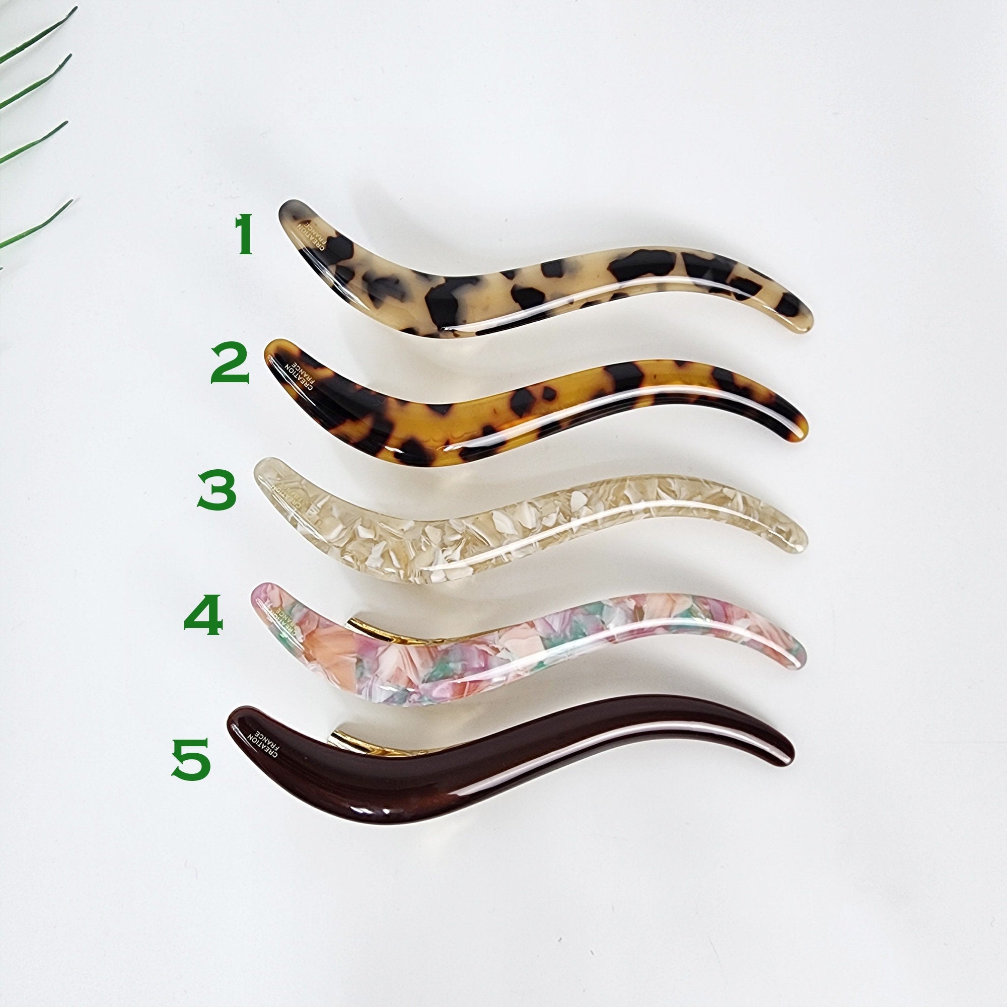 Leopard S-Line Long Hair Claw Clip / Cute French Hair Pin / Alligator Hair Clip for Woman / French Barrette for Girls