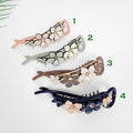 Pastel Color Flower Twist Banana Claw with Cubic / Luxurious Ponytail Holder for Woman / Clincher Comb Hair Accessory