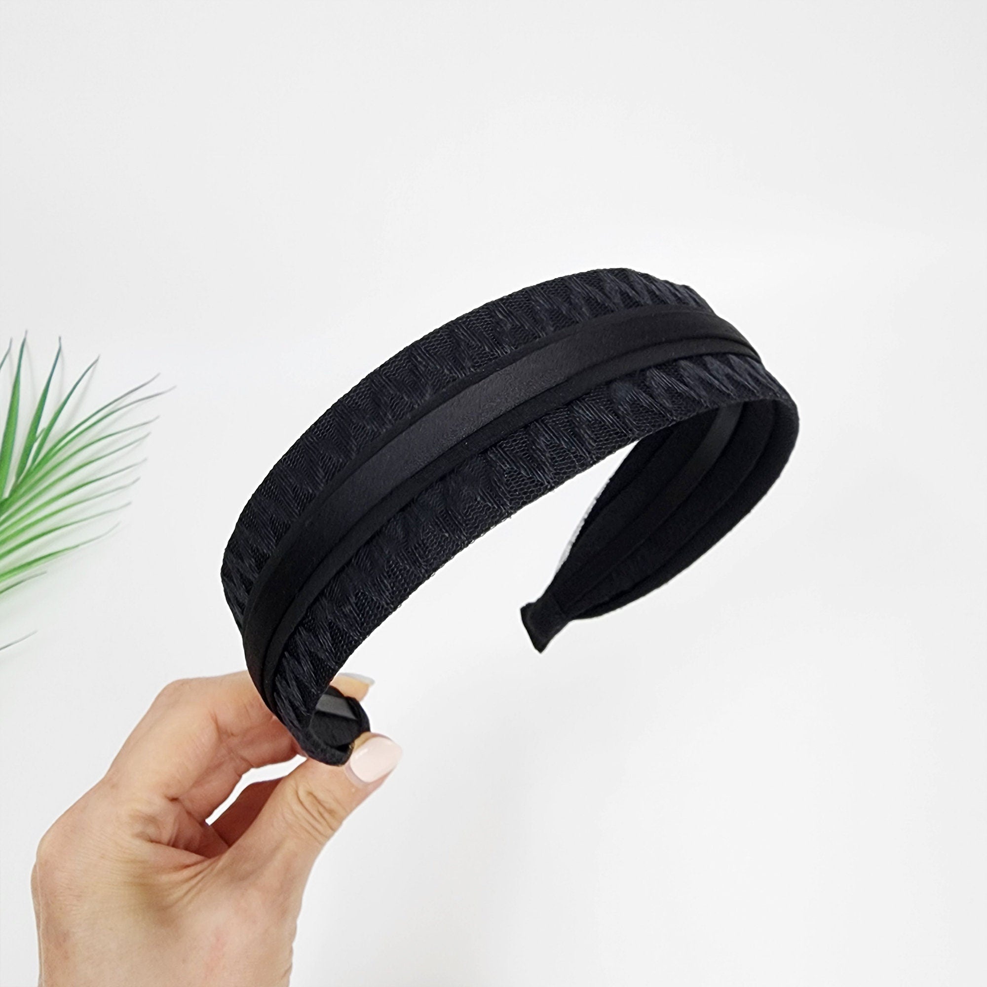 Transparent Zigzag Wide Headband (1.6 Inch) / Fashionable Turban Bandanna / Hair Accessory for Woman