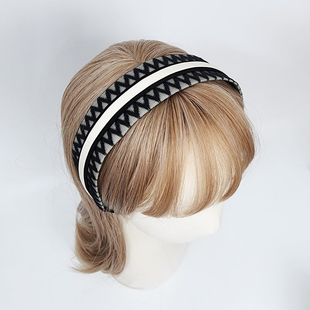 Transparent Zigzag Wide Headband (1.6 Inch) / Fashionable Turban Bandanna / Hair Accessory for Woman