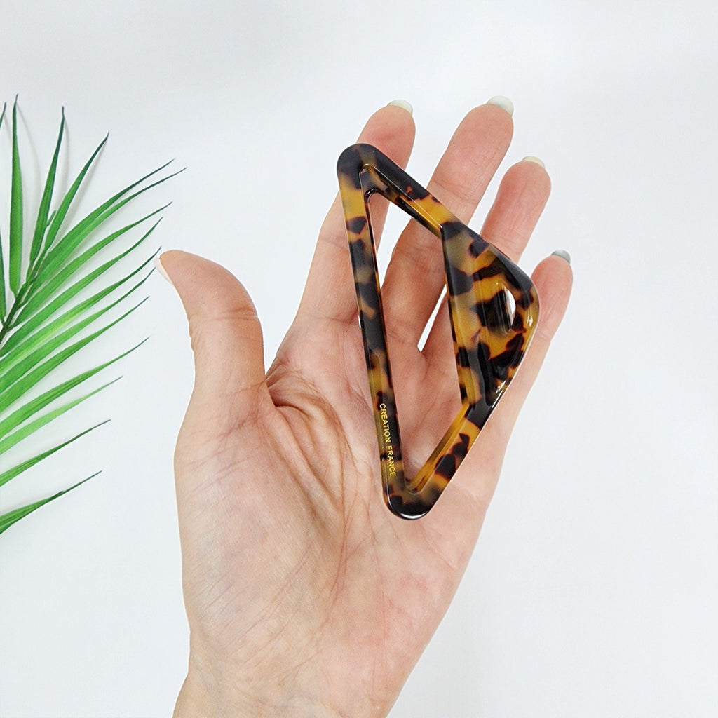 Triangle Frame Light Large Hair Claw Clip (4.0 Inch) / Luxurious French Hair Pin / Hair Barrette for Woman