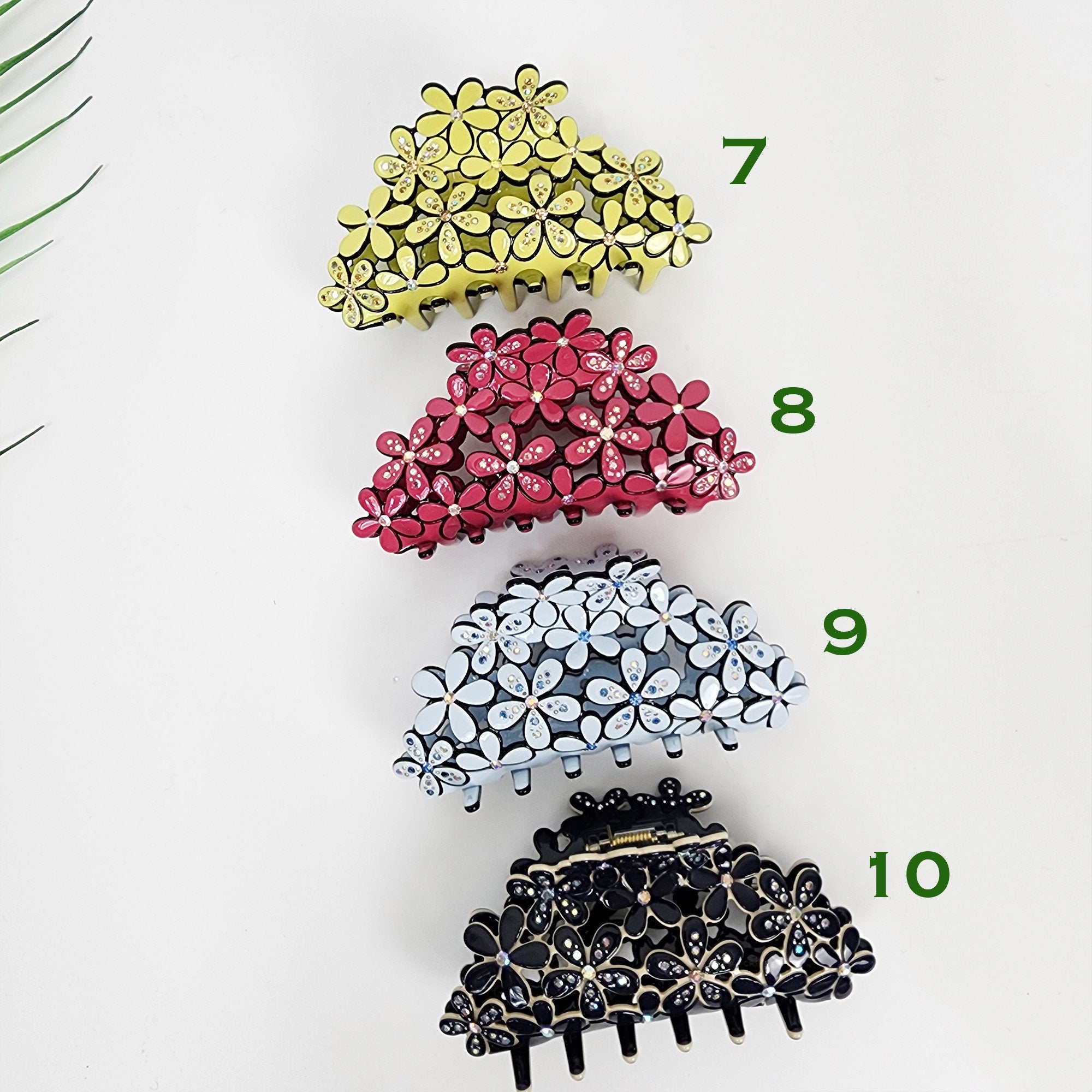 Pastel Color Glittering Blossom Large Hair Clip / Luxurious Grand French Hair Pin / Flower Hair Clip for Woman