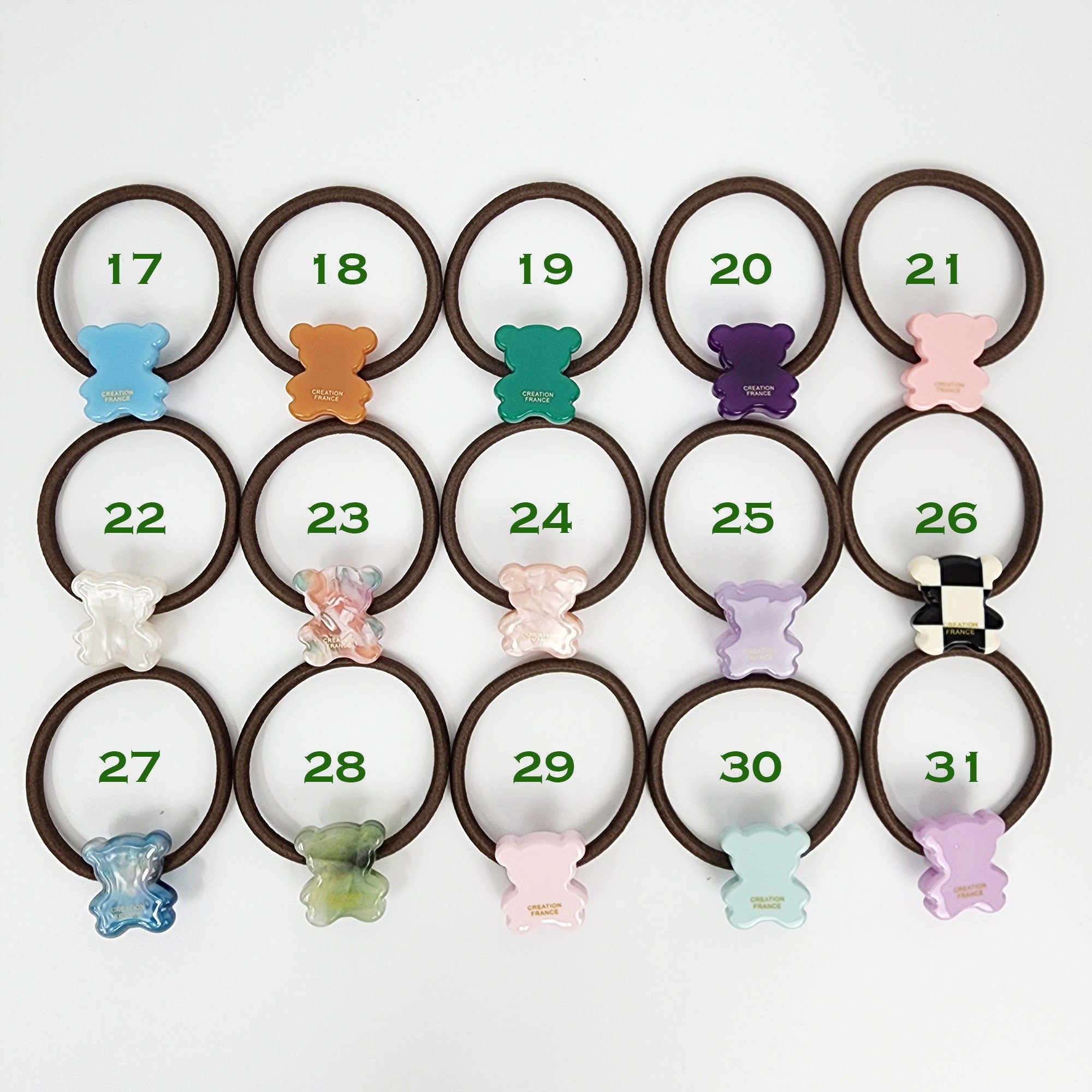 Cute Teddy Bear Mini Hair Tie / Pure Color Simple Ponytail Holder / Hair Accessory for Woman / French Hair Pin