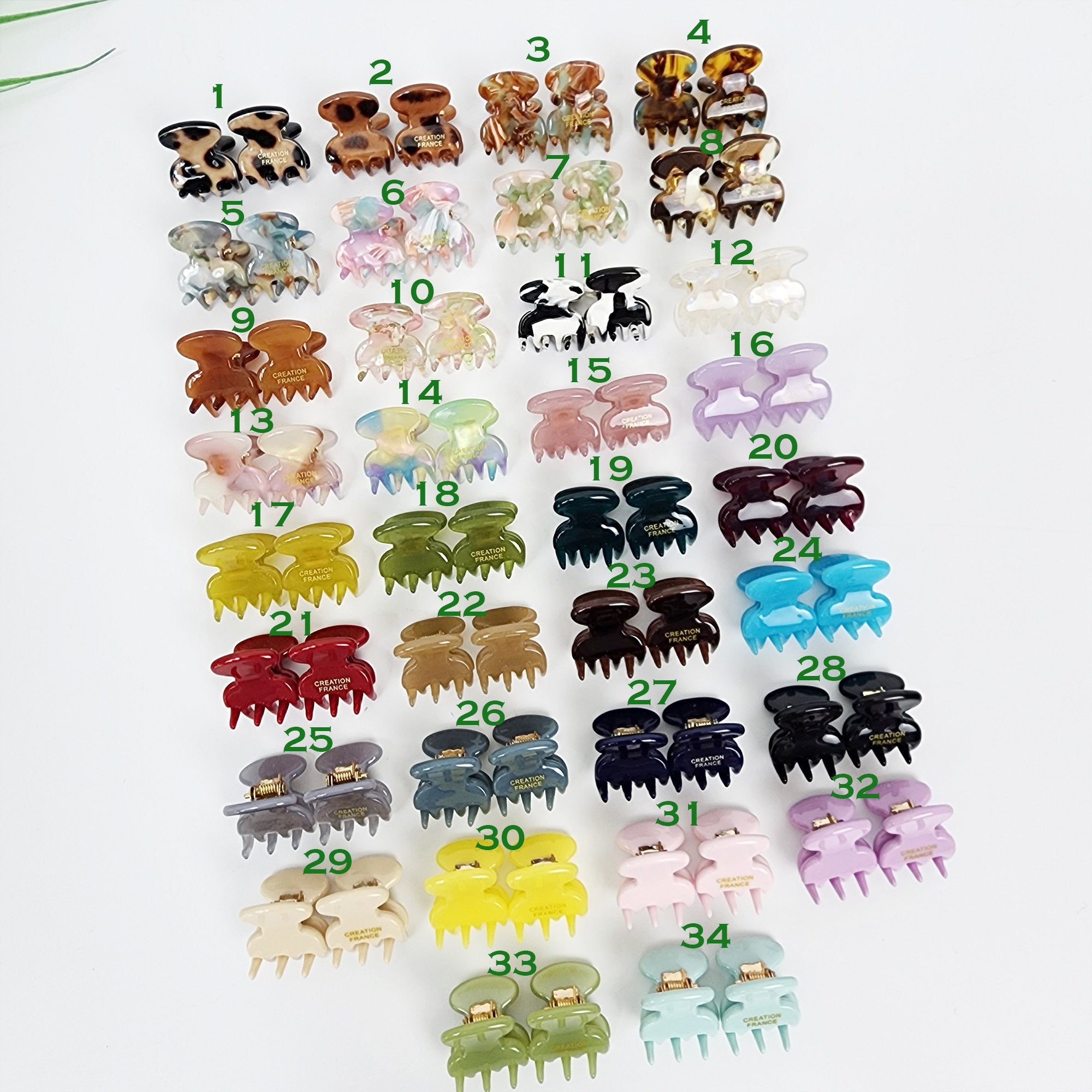Pure Color Small Hair Clips / Tortoise Shell Mini French Hair Pin / Hair Barrette for Woman / Mini Octopus Hair Clip