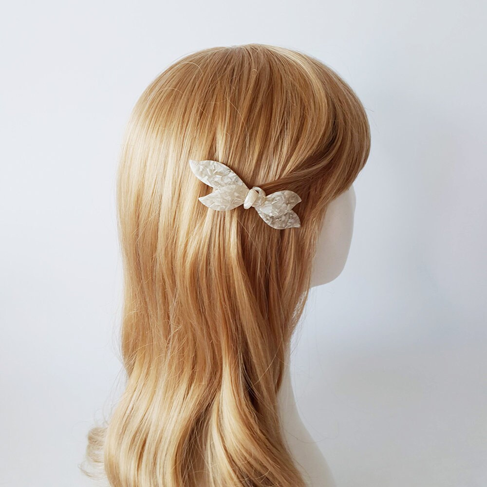 Leopard Double Wave Ribbon Hair Barrette / Luxurious French Hair Pin / Automatic Hair Clip