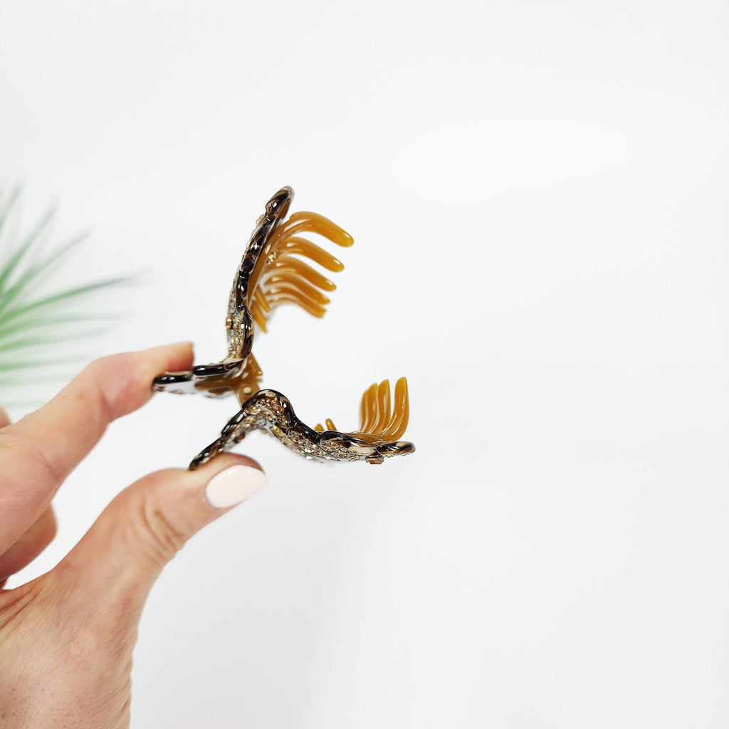 Luxurious Floral Hair Claw Clip with Cubic (4.0 Inch) / Elegance French Hair Pin / Hair Barrette for Woman