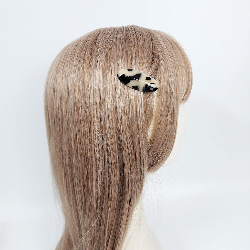 Simple Round Oval Mini Hair Claw Clip (2.0 Inch) / Cute Tortoise Shell French Hair Pin / Small Hair Clips