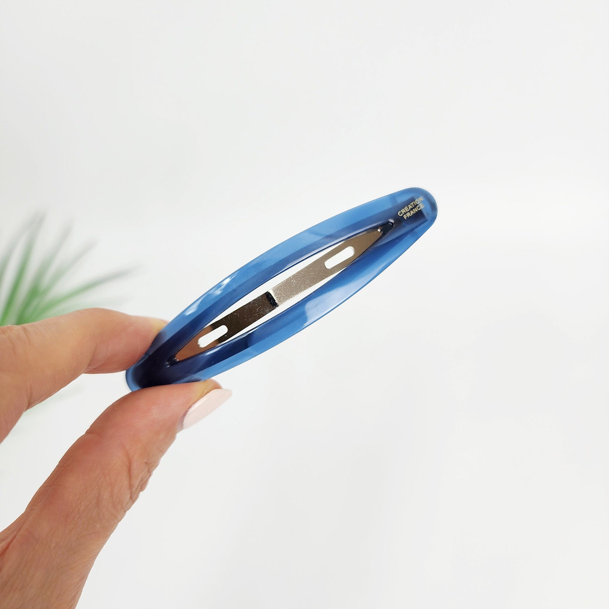 Pure Color Long Slim Oval Snap Clip (3.5 Inch) / Cute French Hairgrip Barrette / French Hair Pin / Tic Tac Hair Clip Pin