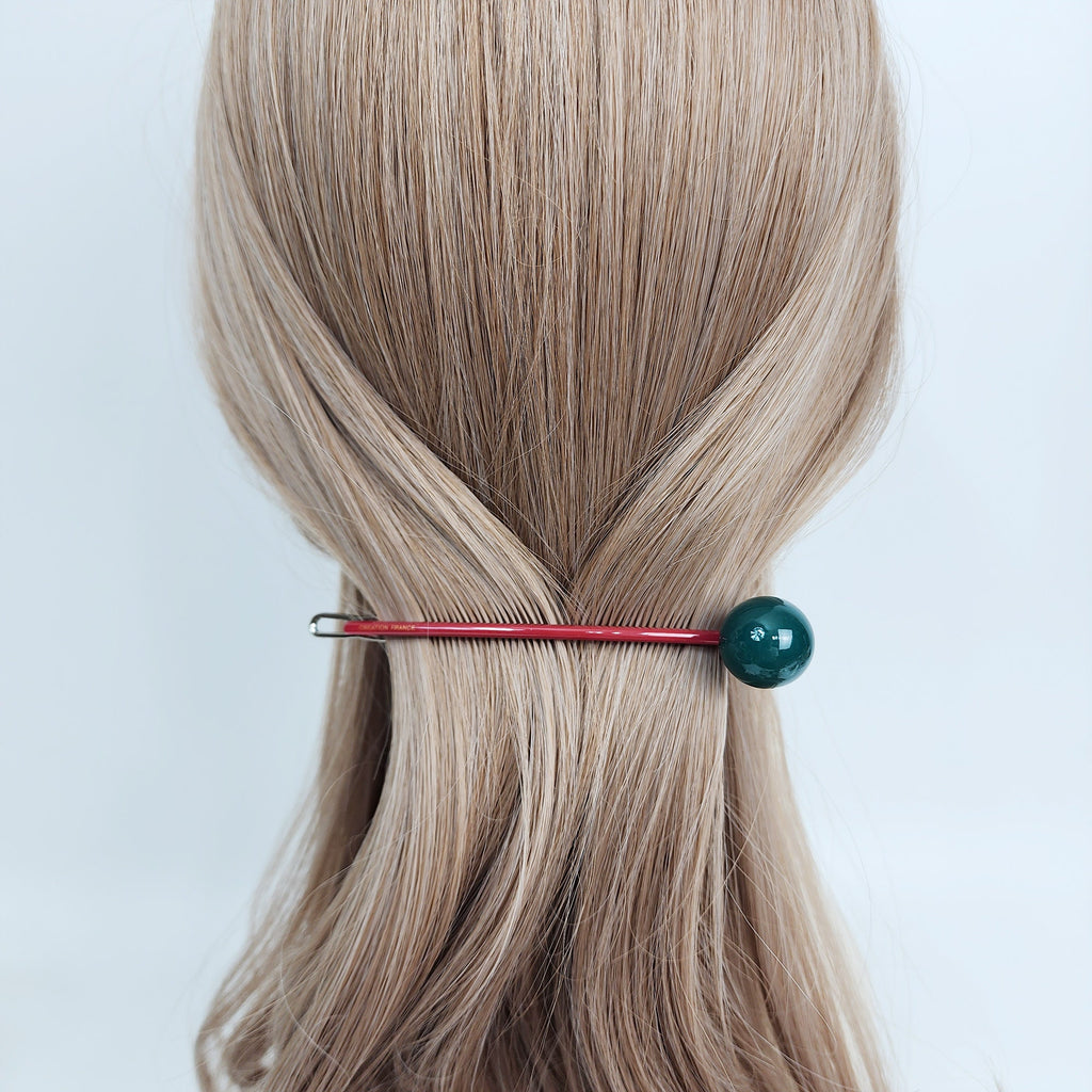 Candy Big Bead Stick Bobby Pin (4.5 Inch) / Tortoise Shell French Hair Pin Clip / Hair Accessory for Woman / Bow Barrette